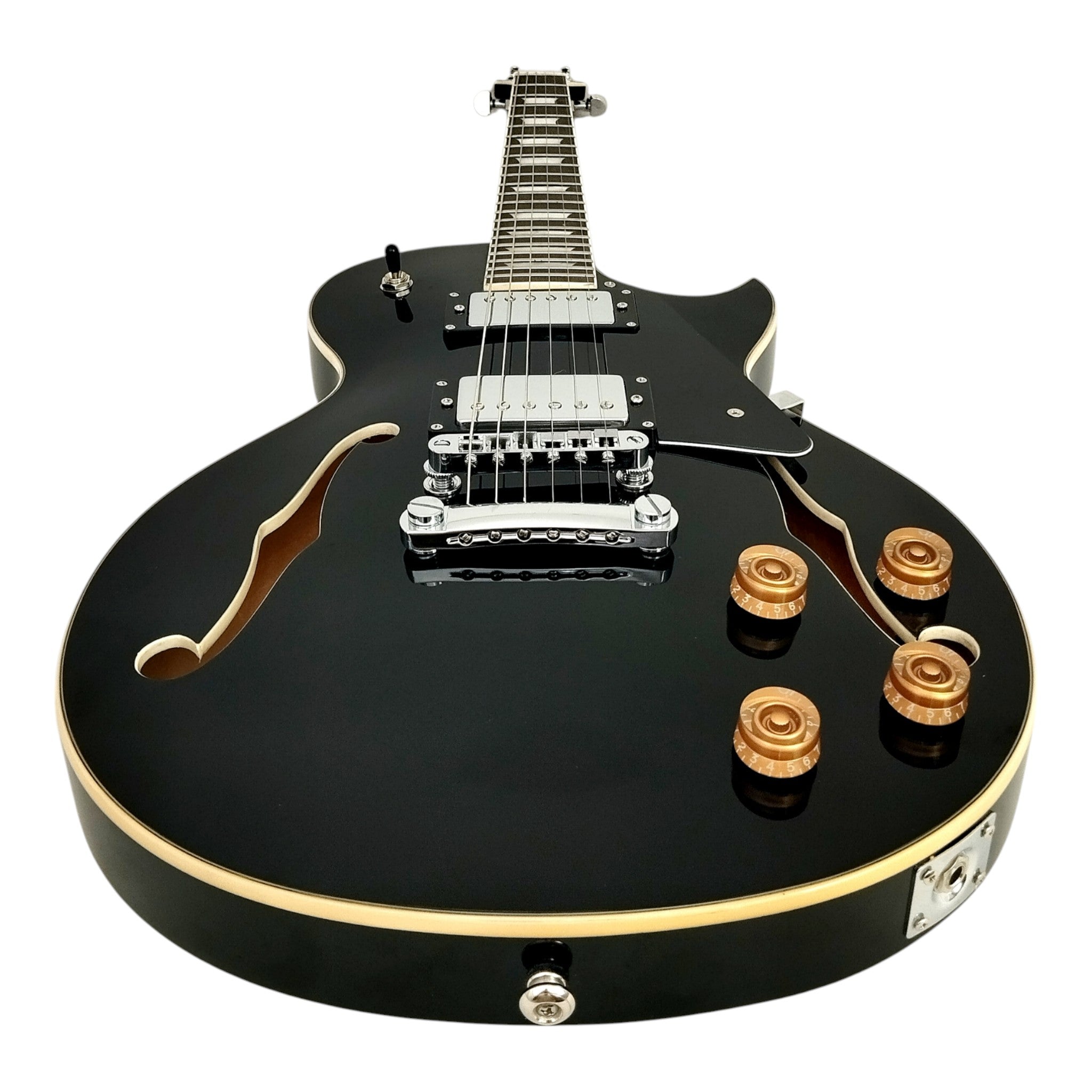 Haze E239 Black Semi-Hollow Electric Guitar with Dual Humbuckers