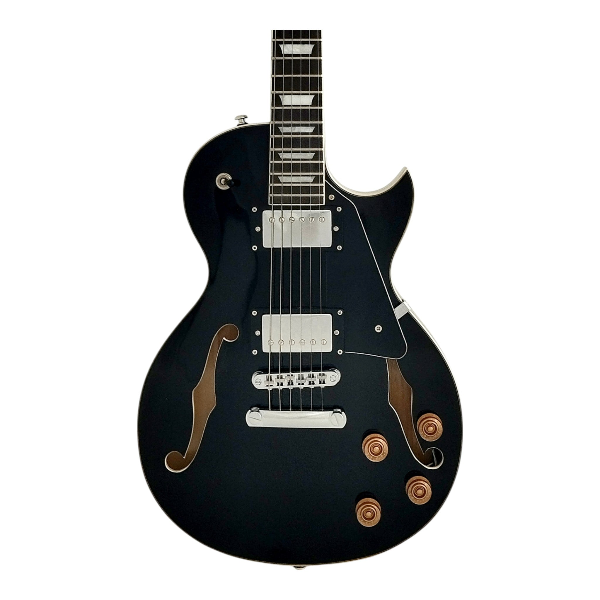 Haze E239 Black Semi-Hollow Electric Guitar with Dual Humbuckers