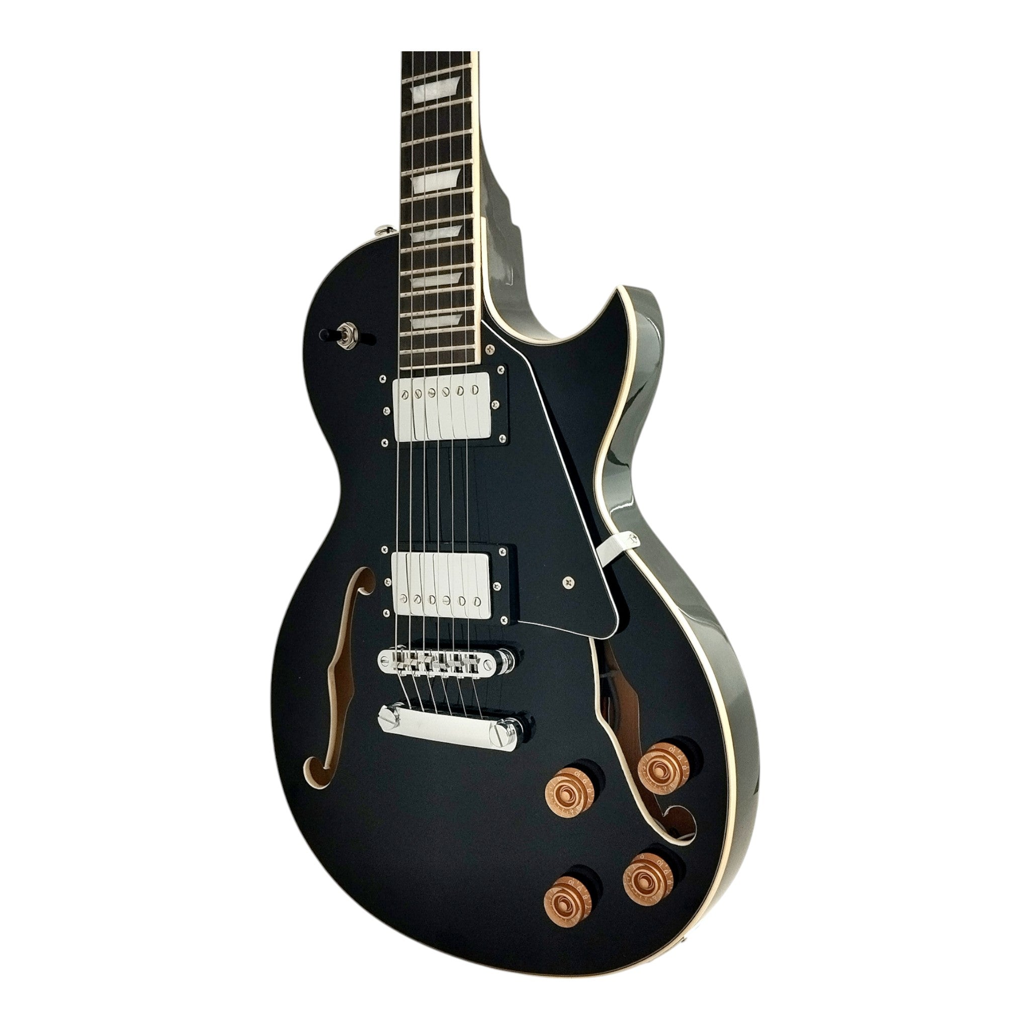 Haze E239 Black Semi-Hollow Electric Guitar with Dual Humbuckers