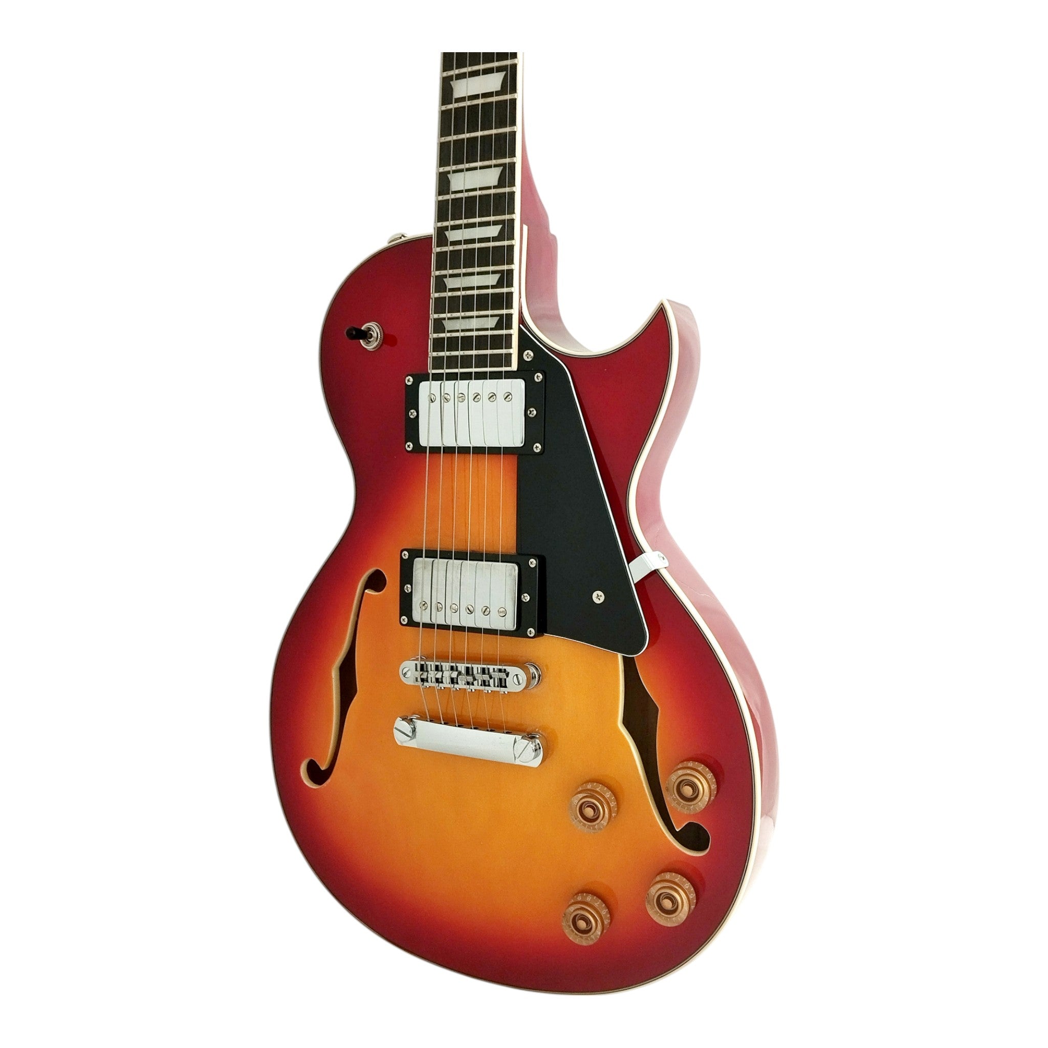 Haze E239 Sunburst Semi-Hollow Electric Guitar with Dual Humbuckers