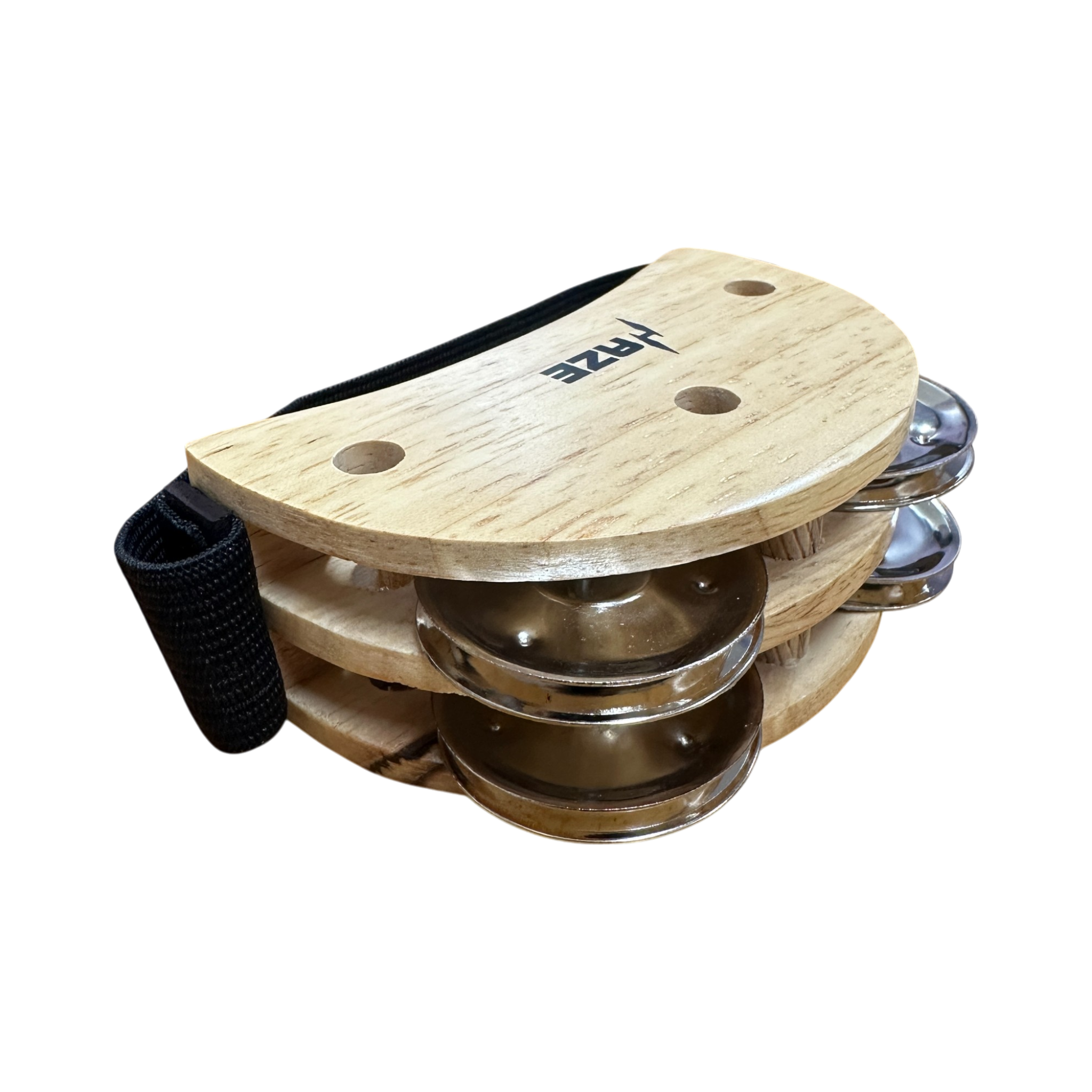 Haze Elliptical Foot Tambourine Accessory Cajon Companion - Natural W9
