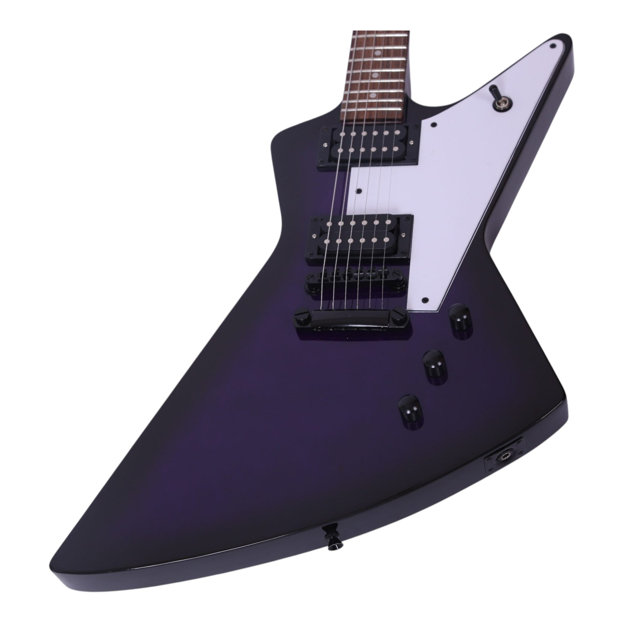 Haze FB1940 Purpleburst Explorer-Style Electric Guitar with Outward Contour