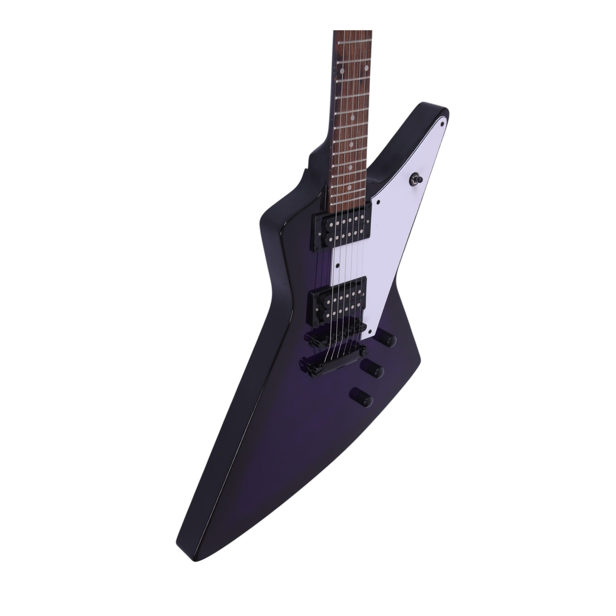 Haze FB1940 Purpleburst Explorer-Style Electric Guitar with Outward Contour