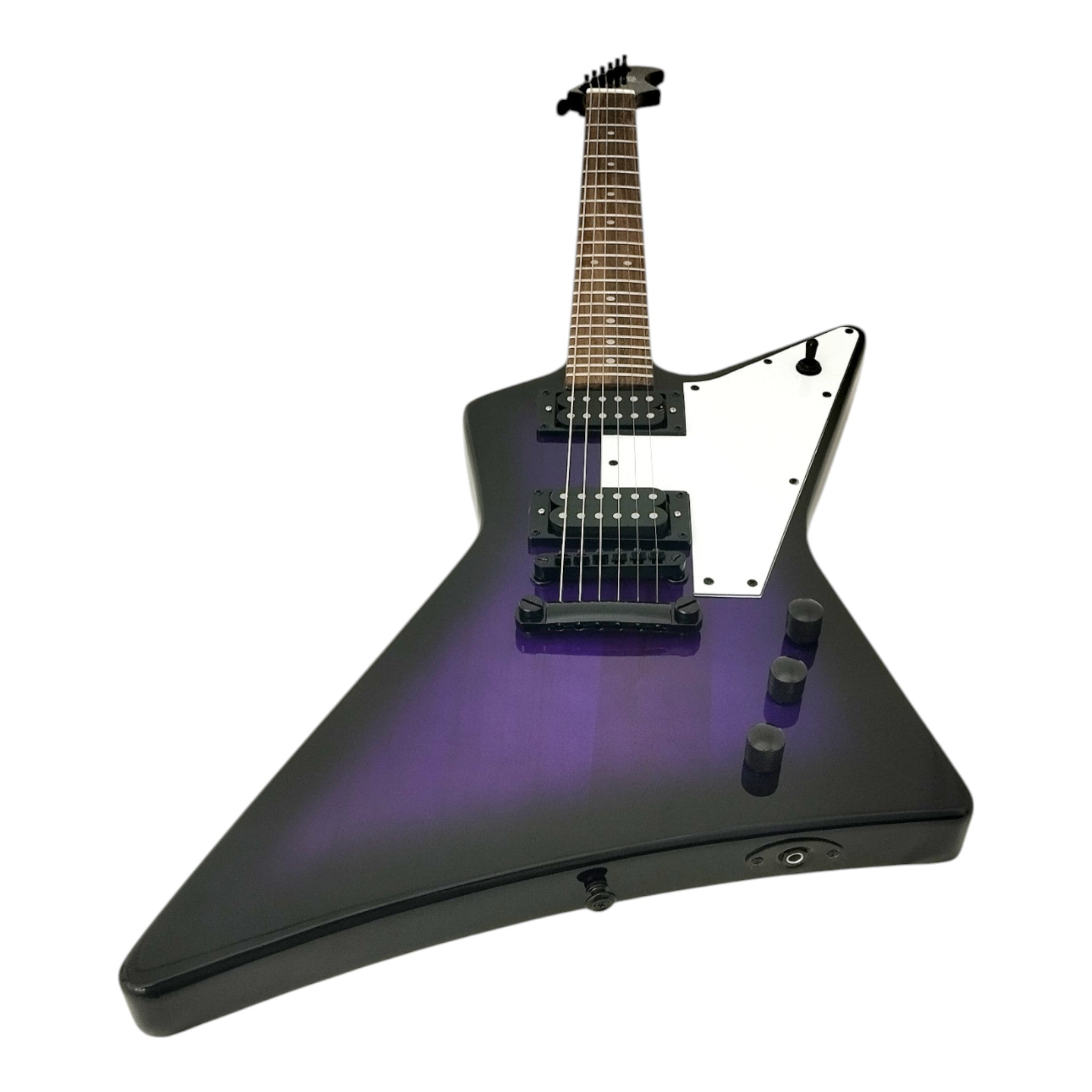 Haze FB1946 Purpleburst Explorer-Style Electric Guitar with Inward Contour