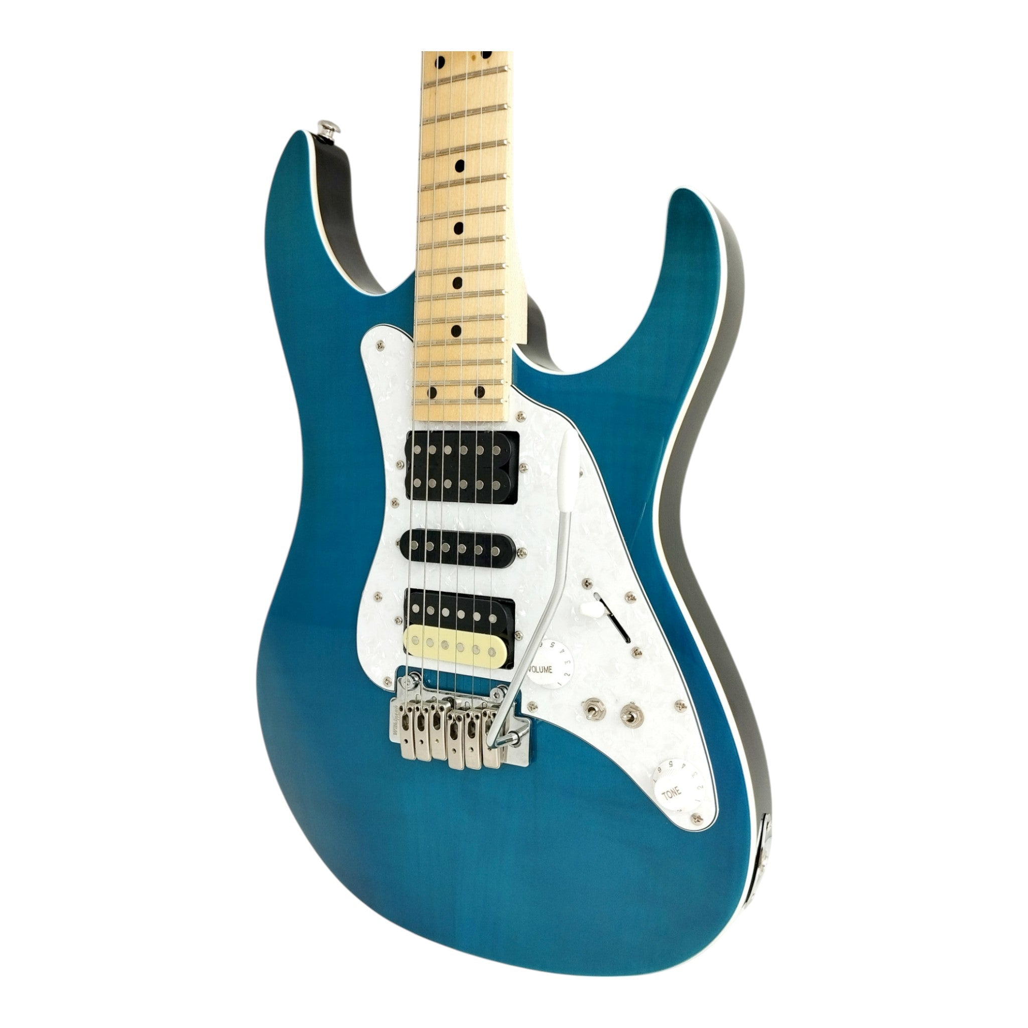 Haze FORRESTANGEL Teal Blue Electric Guitar with Floating Wilkinson Tremolo, Locking Tuners and Coil Tap