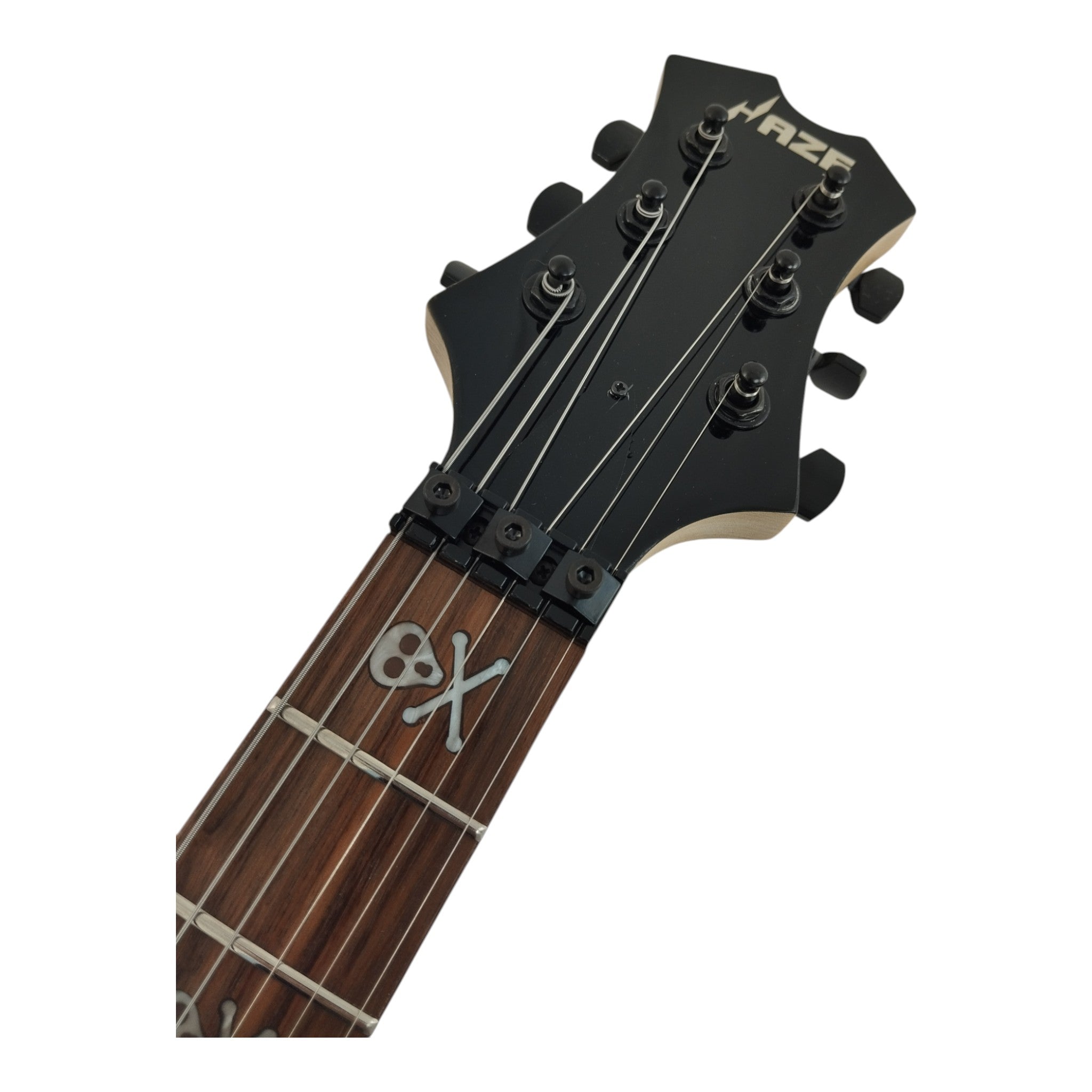 Haze FV1940 Gunmetal Grey V-Shaped Electric Guitar with Floyd Rose