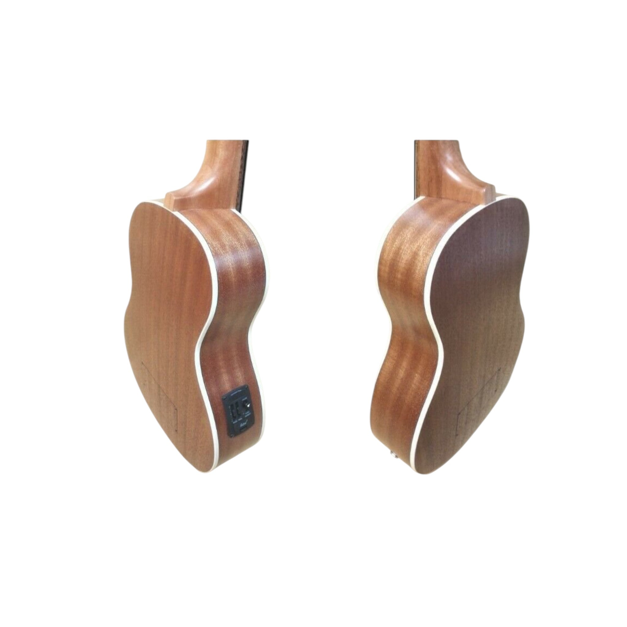 Haze Mahogany Body Walnut Fingerboard Built-in Pickups/EQ Bass Ukulele - Natural HAUB30EQ + Stand