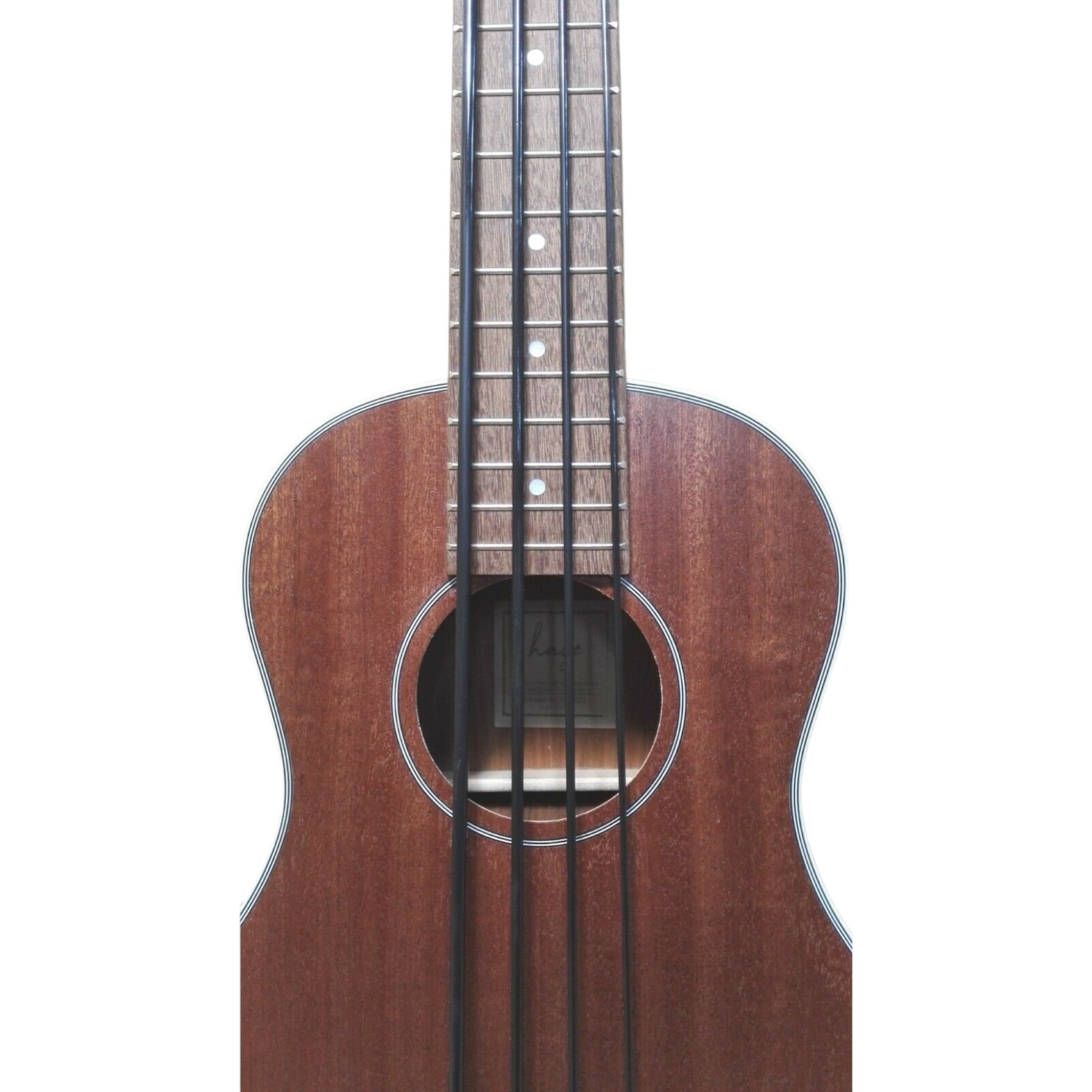 Haze Mahogany Body Walnut Fingerboard Built-in Pickups/EQ Bass Ukulele - Natural HAUB30EQ + Stand