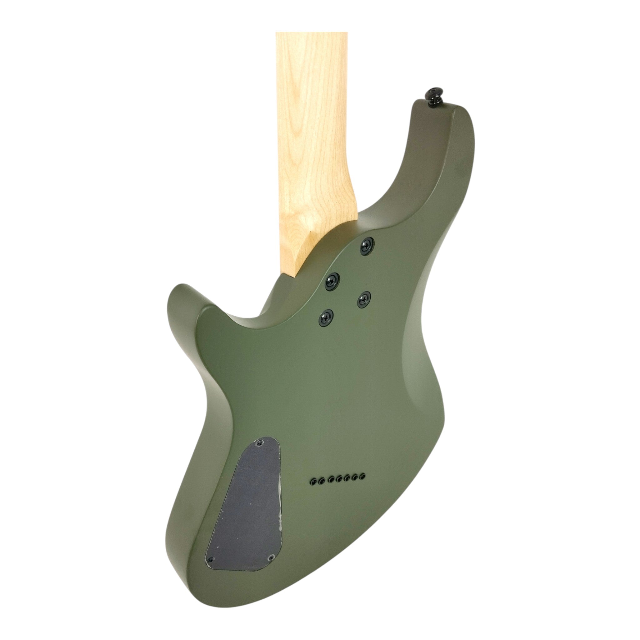 Haze 7FF Cargo Green 7-String Fanned Fret Electric Guitar with Active Humbuckers