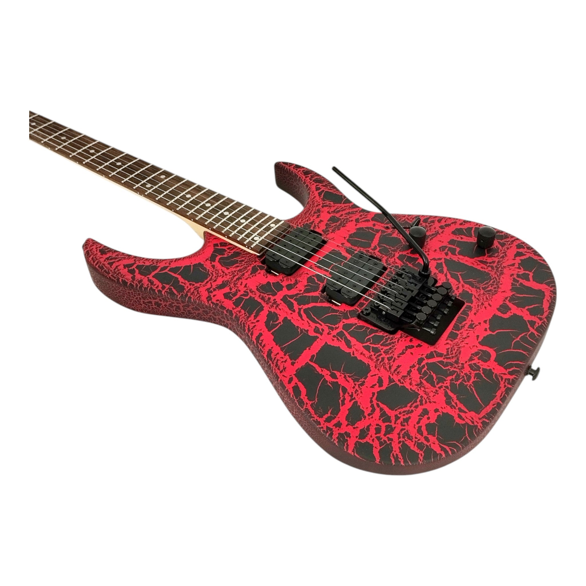 Haze HCJS19 Molten Red/Black Electric Guitar with Floyd Rose Bridge