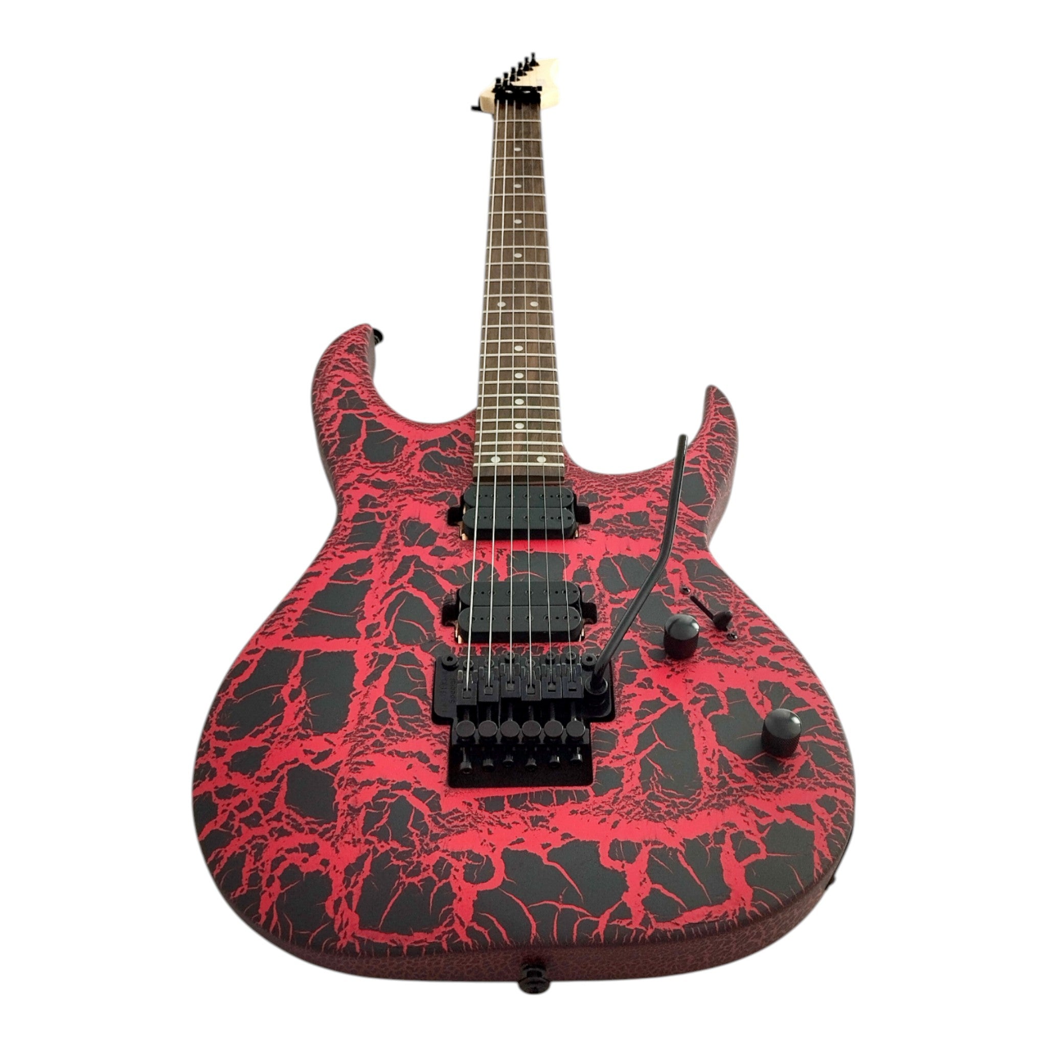 Haze HCJS19 Molten Red/Black Electric Guitar with Floyd Rose Bridge