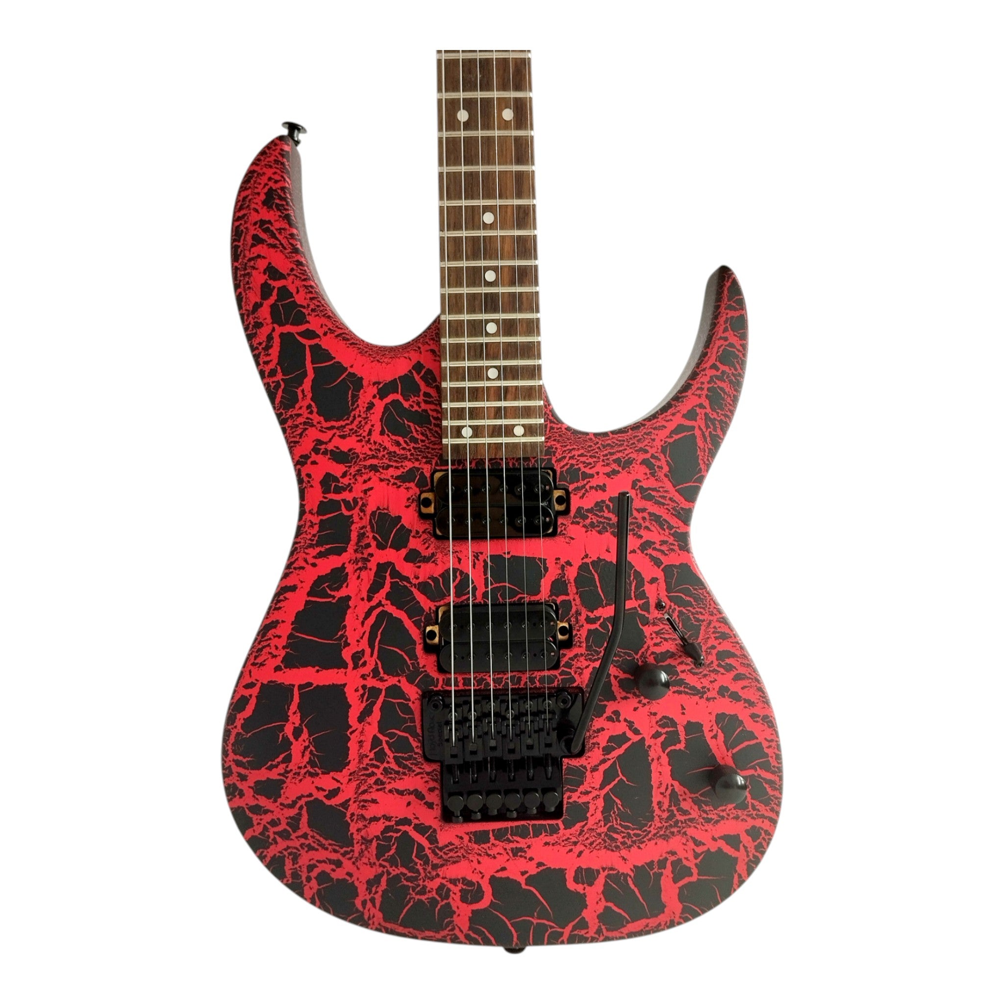 Haze HCJS19 Molten Red/Black Electric Guitar with Floyd Rose Bridge