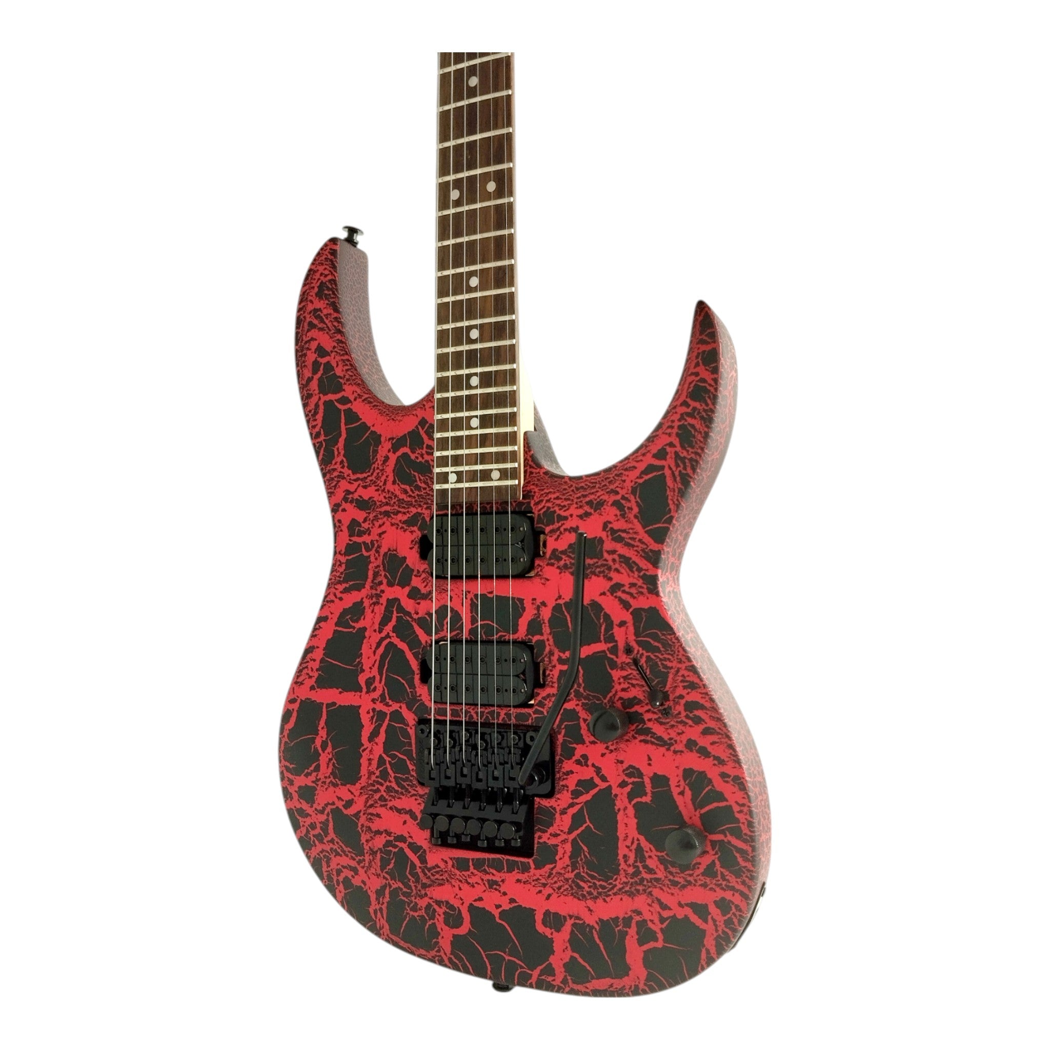 Haze HCJS19 Molten Red/Black Electric Guitar with Floyd Rose Bridge