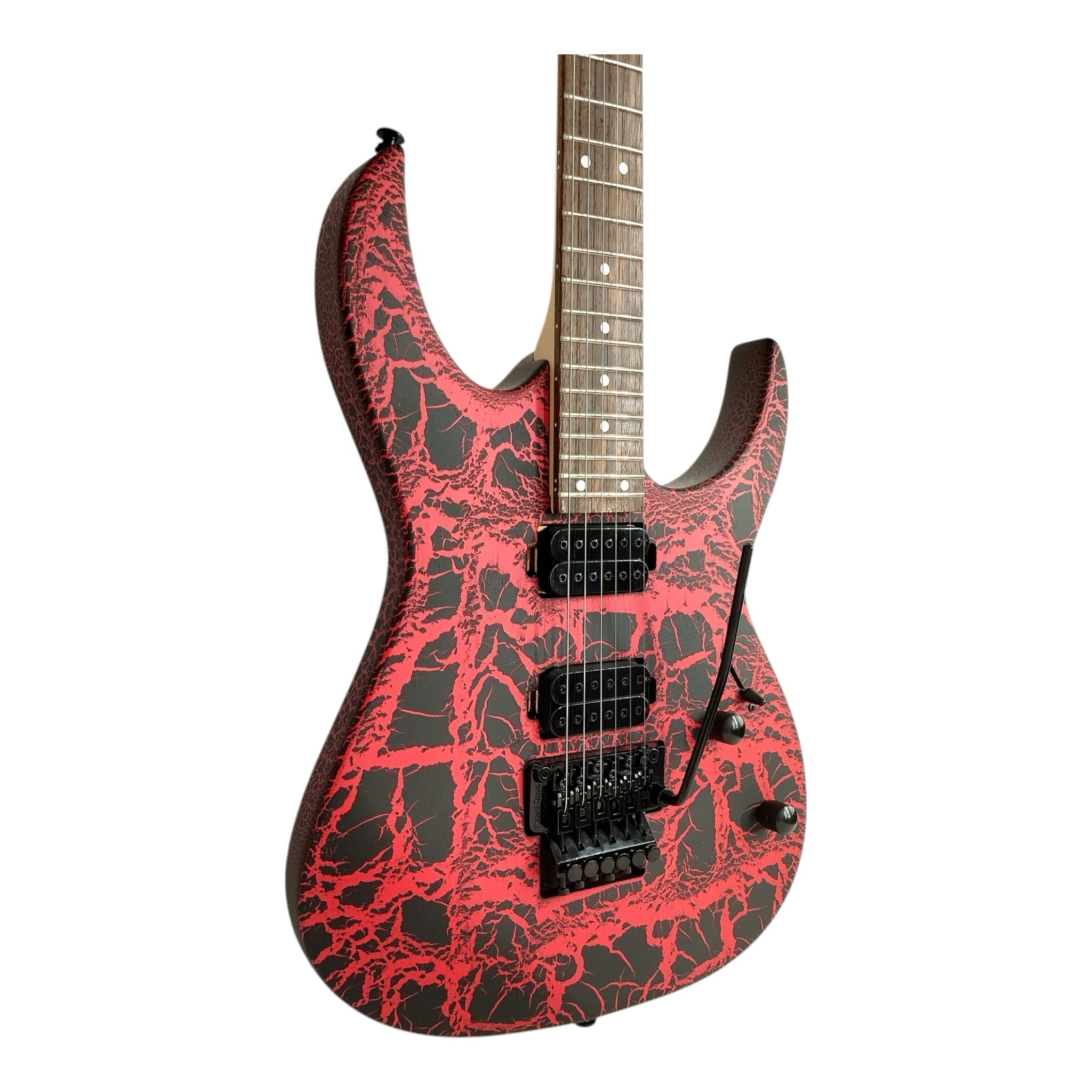 Haze HCJS19 Molten Red/Black Electric Guitar with Floyd Rose Bridge