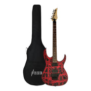 Haze HCJS19 Molten Red/Black Electric Guitar with Floyd Rose Bridge