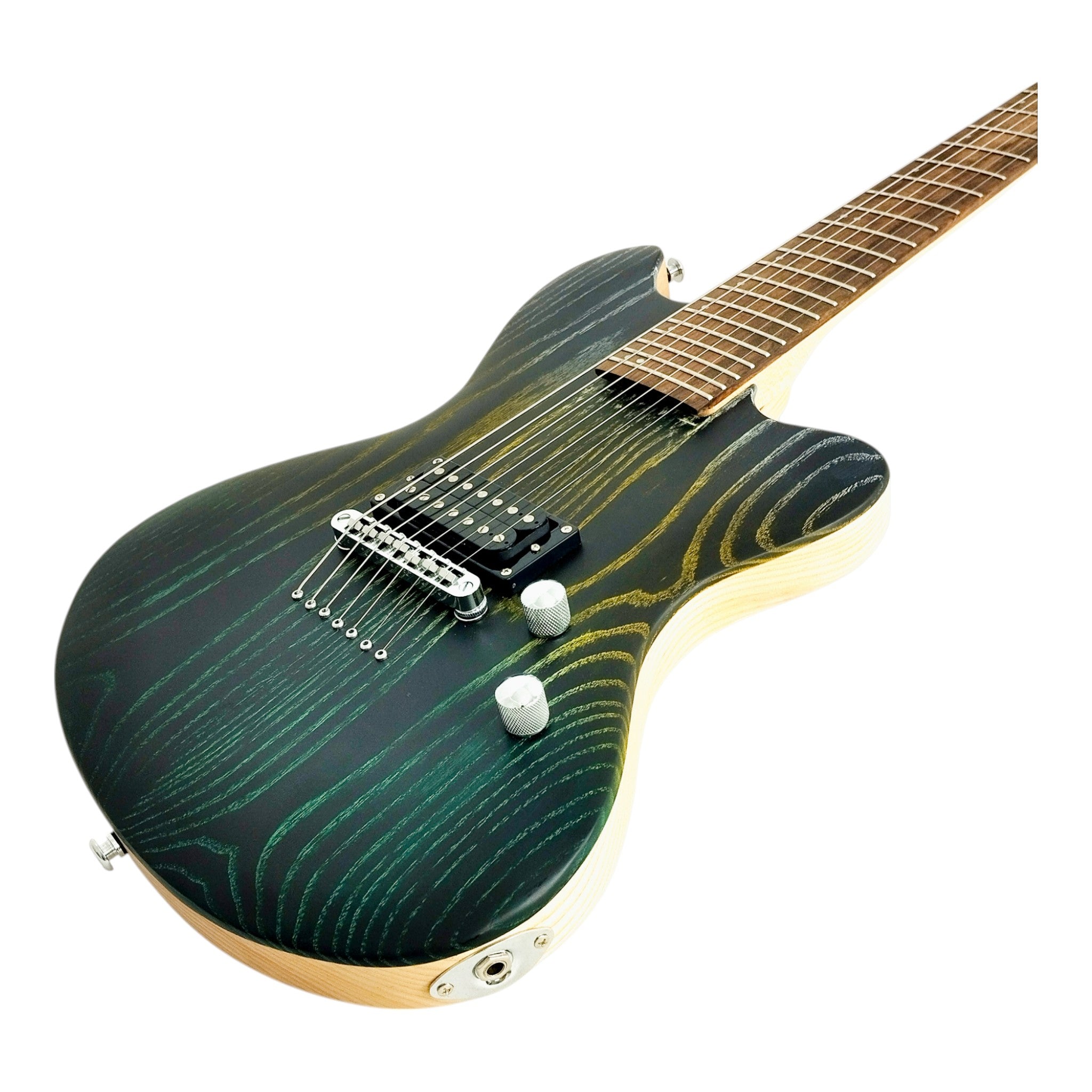 Haze HCOL19 Deep Forest Green/Yellow 7-String Electric Guitar