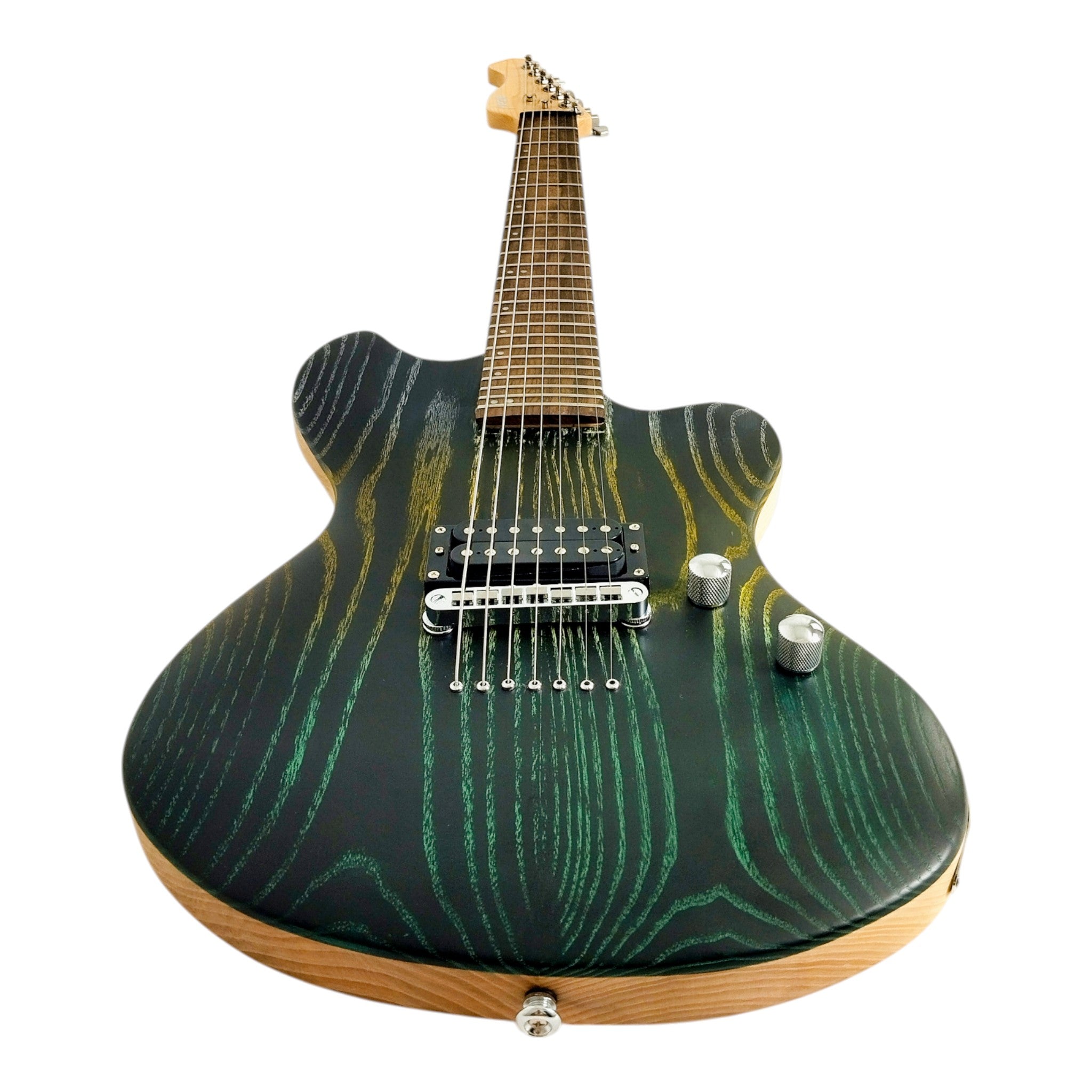 Haze HCOL19 Deep Forest Green/Yellow 7-String Electric Guitar