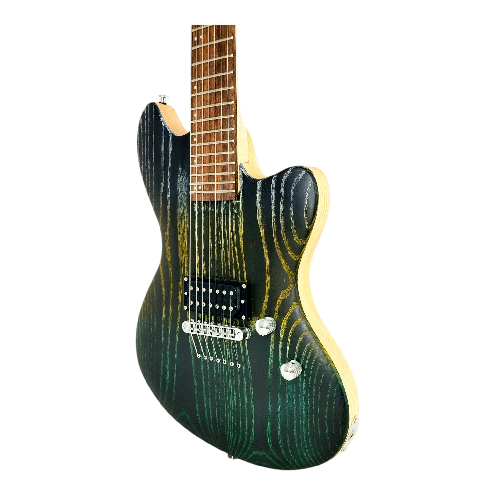 Haze HCOL19 Deep Forest Green/Yellow 7-String Electric Guitar