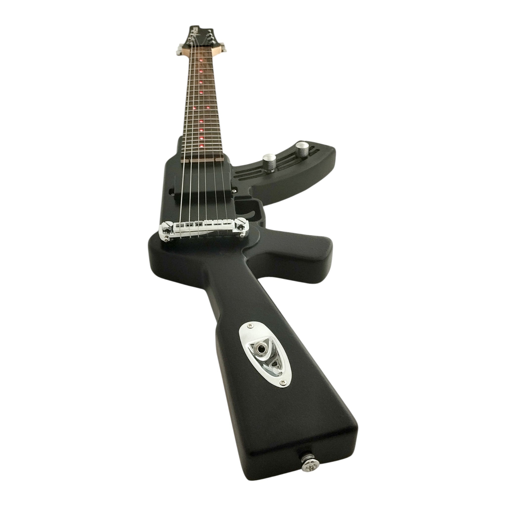 Haze HDE500 Black AK47-Shaped Electric Guitar with LEDs