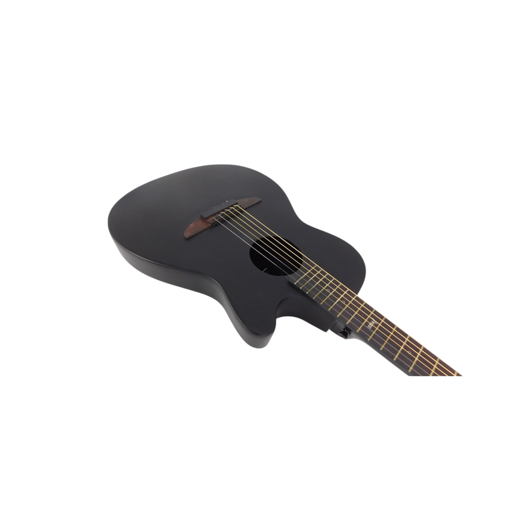 Haze HSDP836CEQMBK 38" Roundback Traveller Built-In Pickups Acoustic Guitar - Black