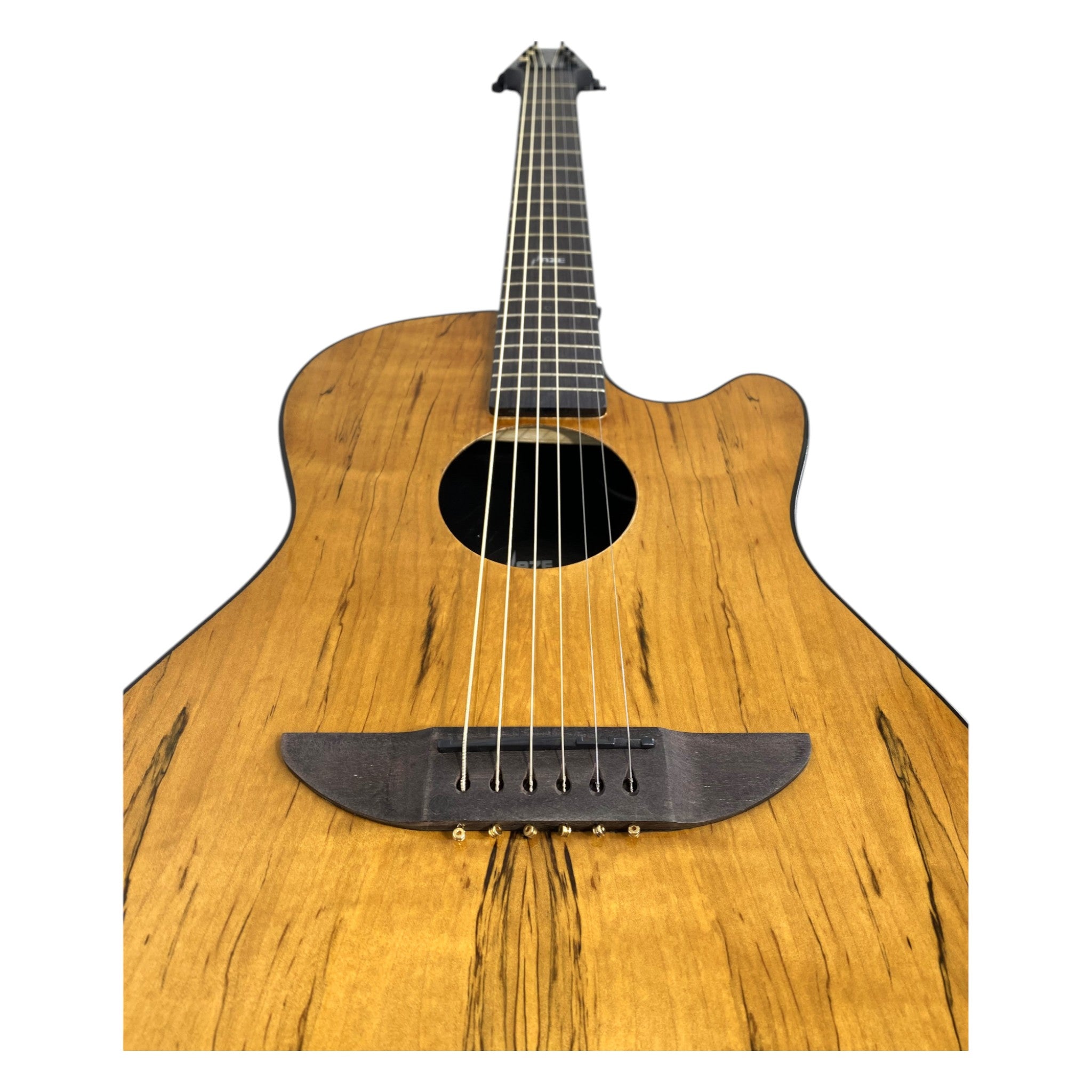 Haze HSDP836CGC Acoustic/Classical Guitar, Spalted Maple Veneer, Round-Back + Free Bago