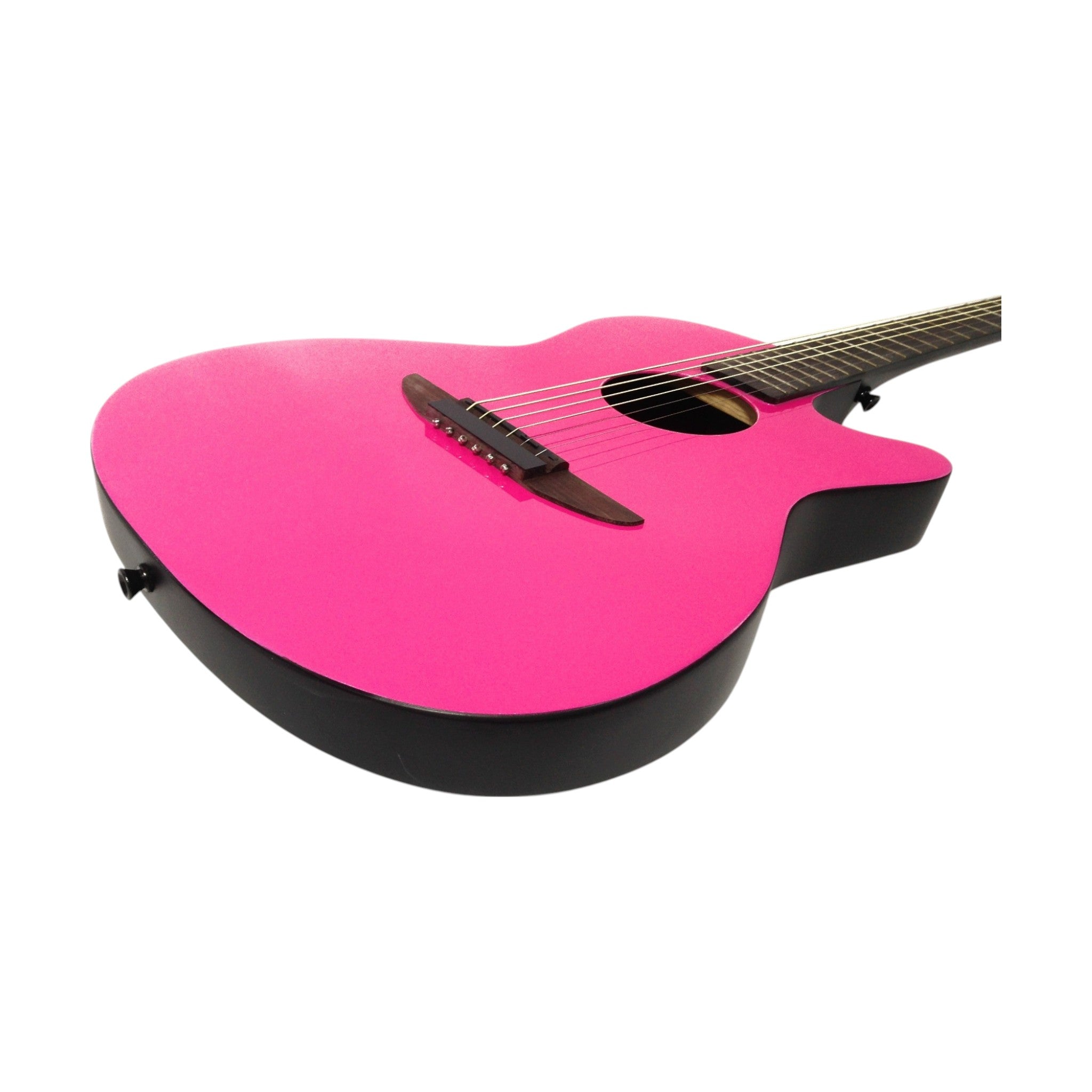 Haze HSDP836CPK 38" Roundback Traveller Acoustic Guitar - Pink