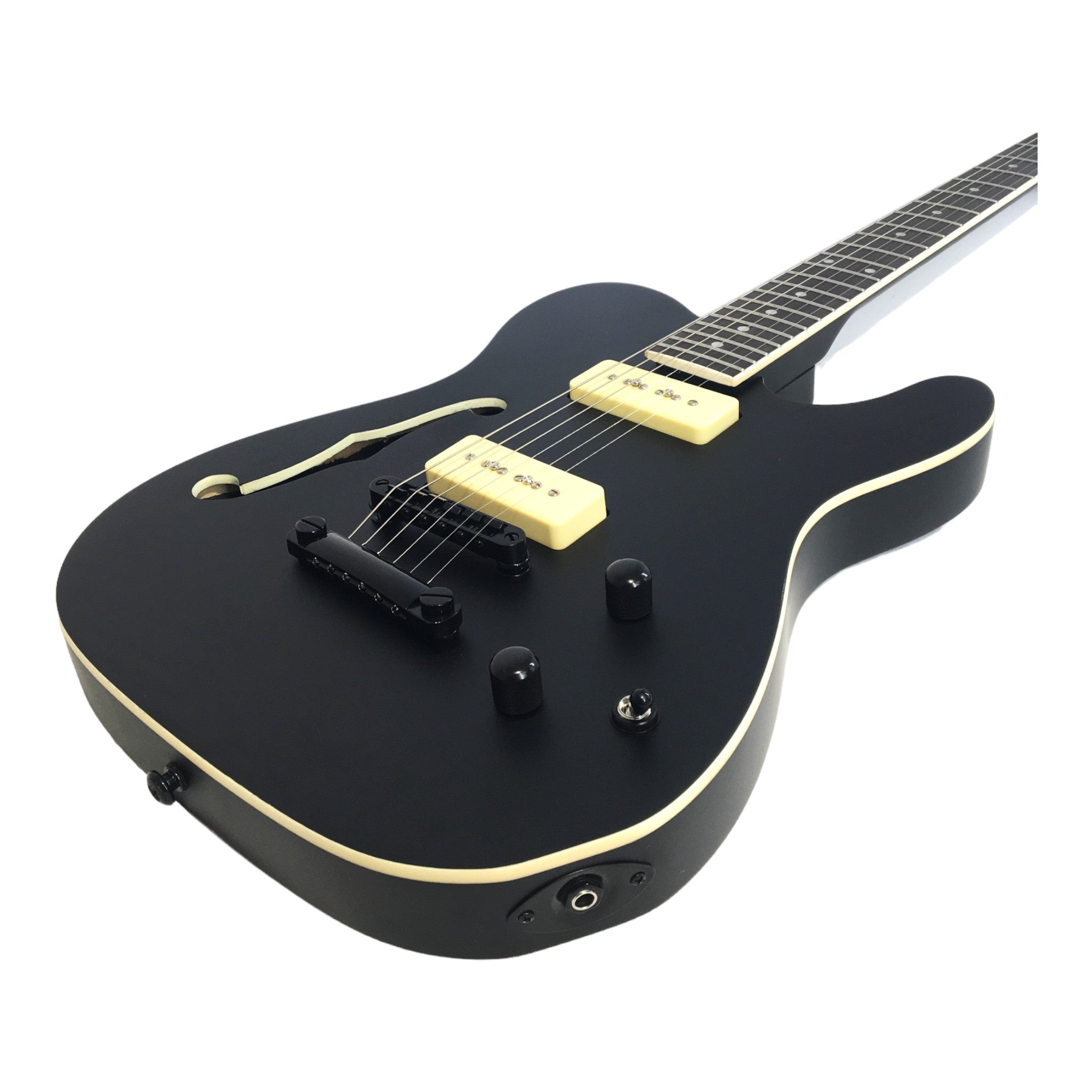 Haze HSE501BK "Midnight Muse" Semi-Hollow Electric Guitar with M-90 Pickups