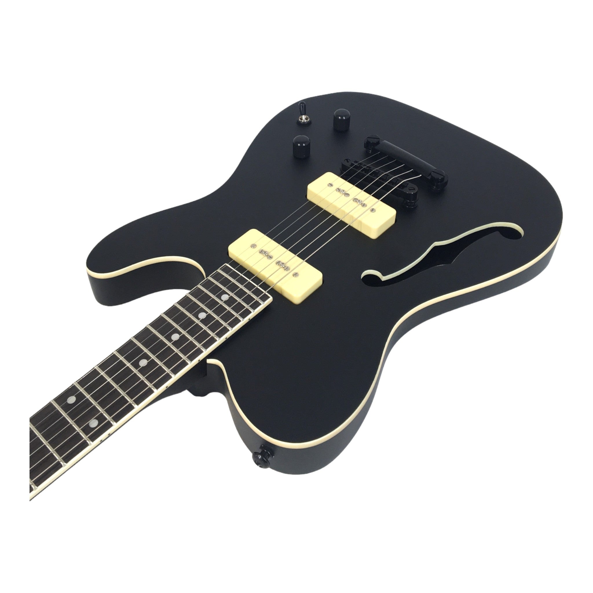 Haze HSE501BK "Midnight Muse" Semi-Hollow Electric Guitar with M-90 Pickups