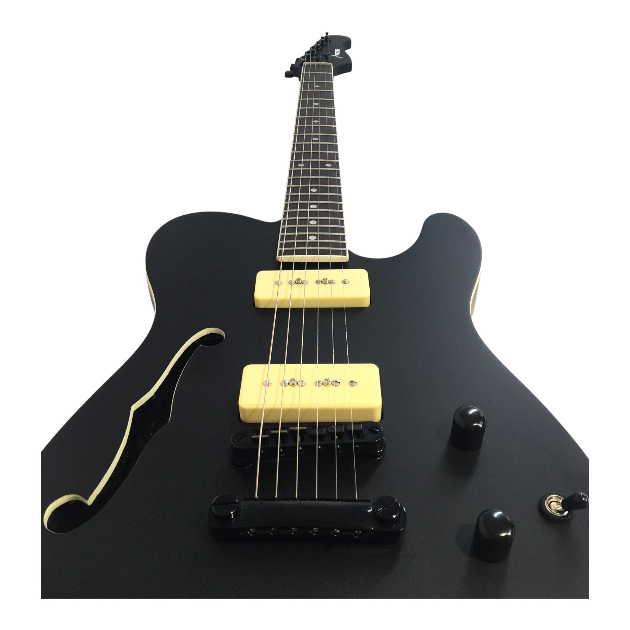 Haze HSE501BK "Midnight Muse" Semi-Hollow Electric Guitar with M-90 Pickups