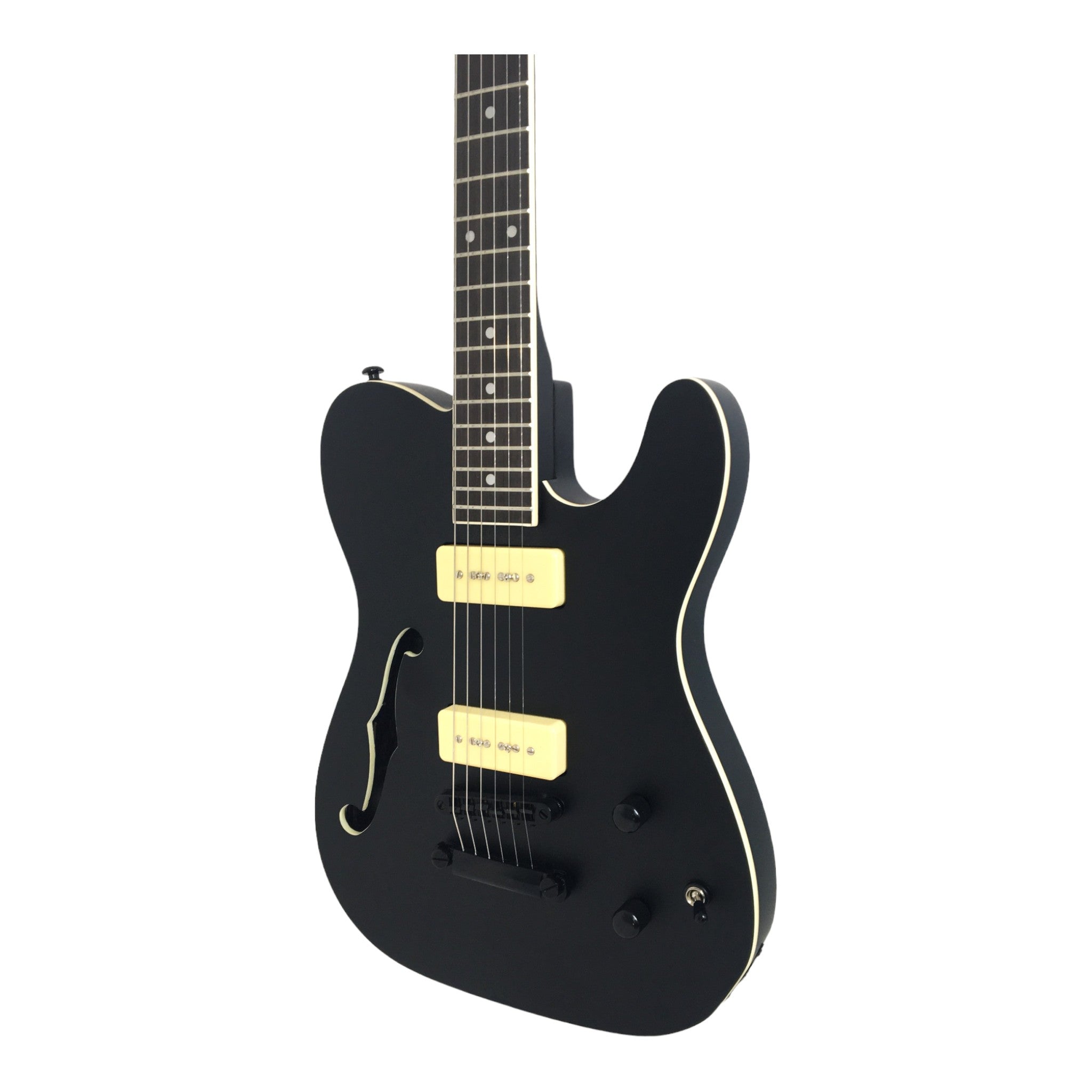 Haze HSE501BK "Midnight Muse" Semi-Hollow Electric Guitar with M-90 Pickups