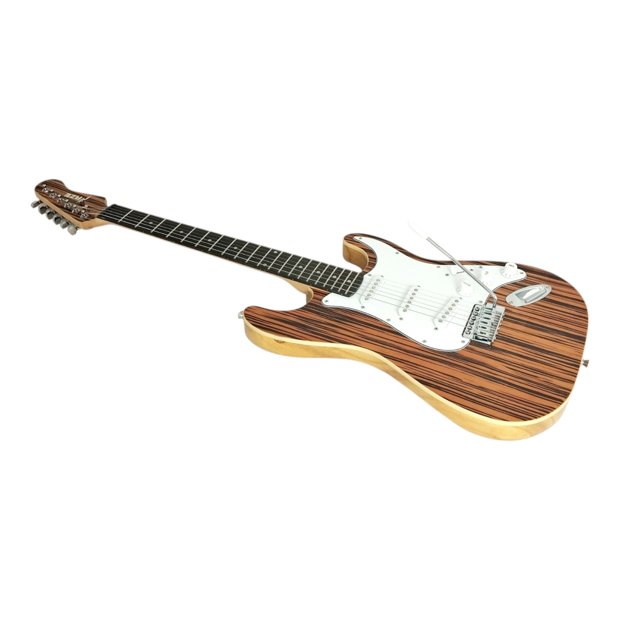 Haze HSST19 Brown Striped Lightweight Electric Guitar with Whammy + 10W Amp. (Optional)