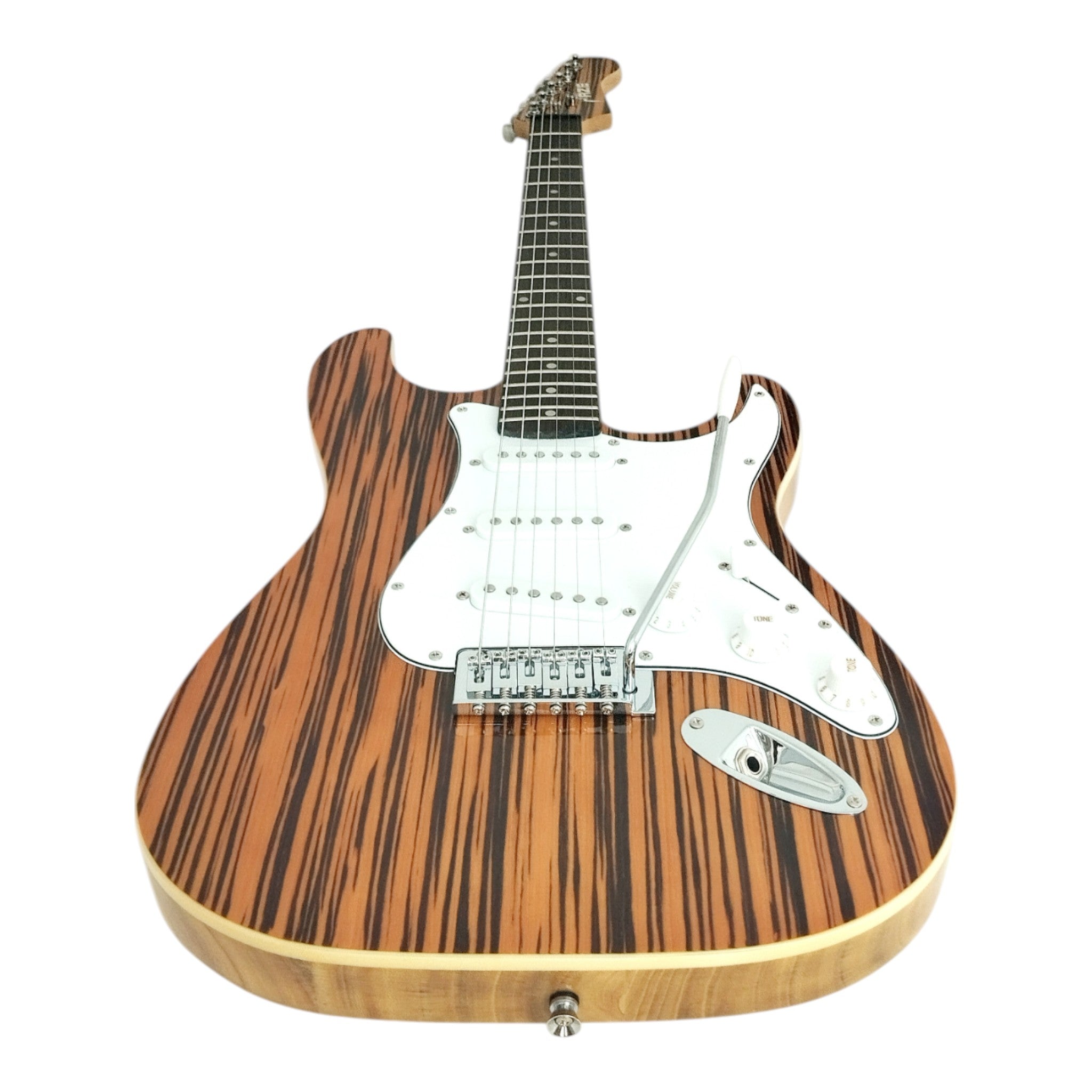Haze HSST19 Brown Striped Lightweight Electric Guitar with Whammy + 10W Amp. (Optional)