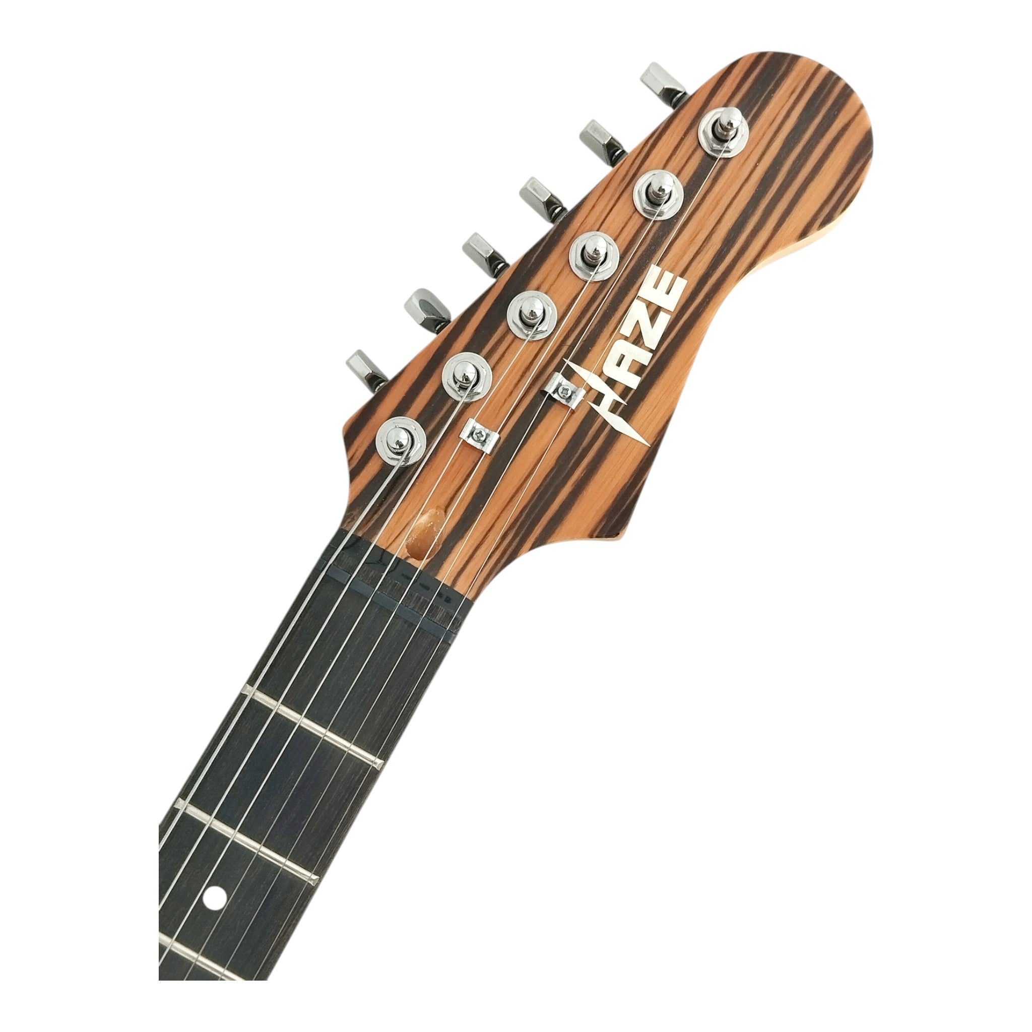 Haze HSST19 Brown Striped Lightweight Electric Guitar with Whammy + 10W Amp. (Optional)