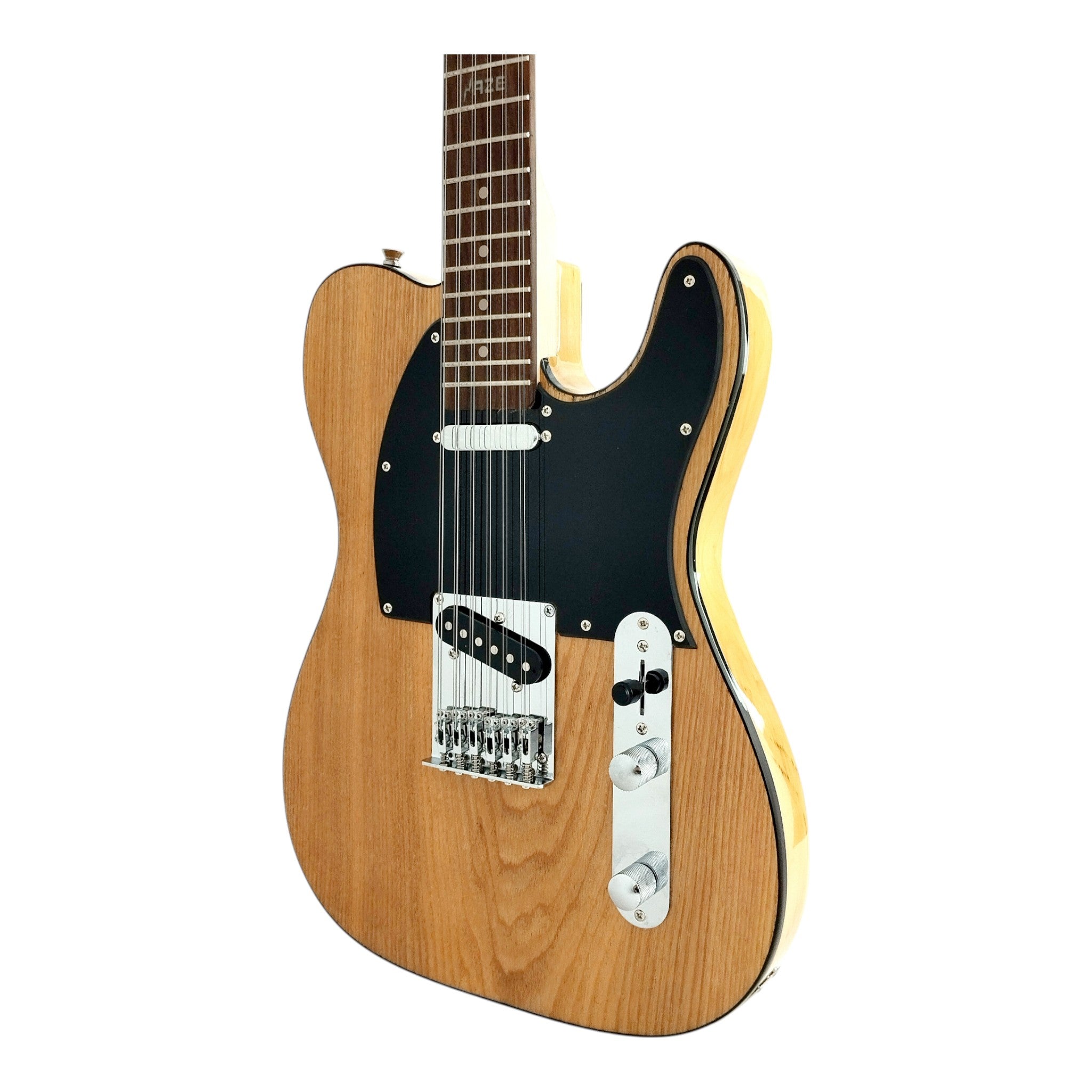 Haze HSTL100 Natural 12-String Electric Guitar with Ash Burl Top