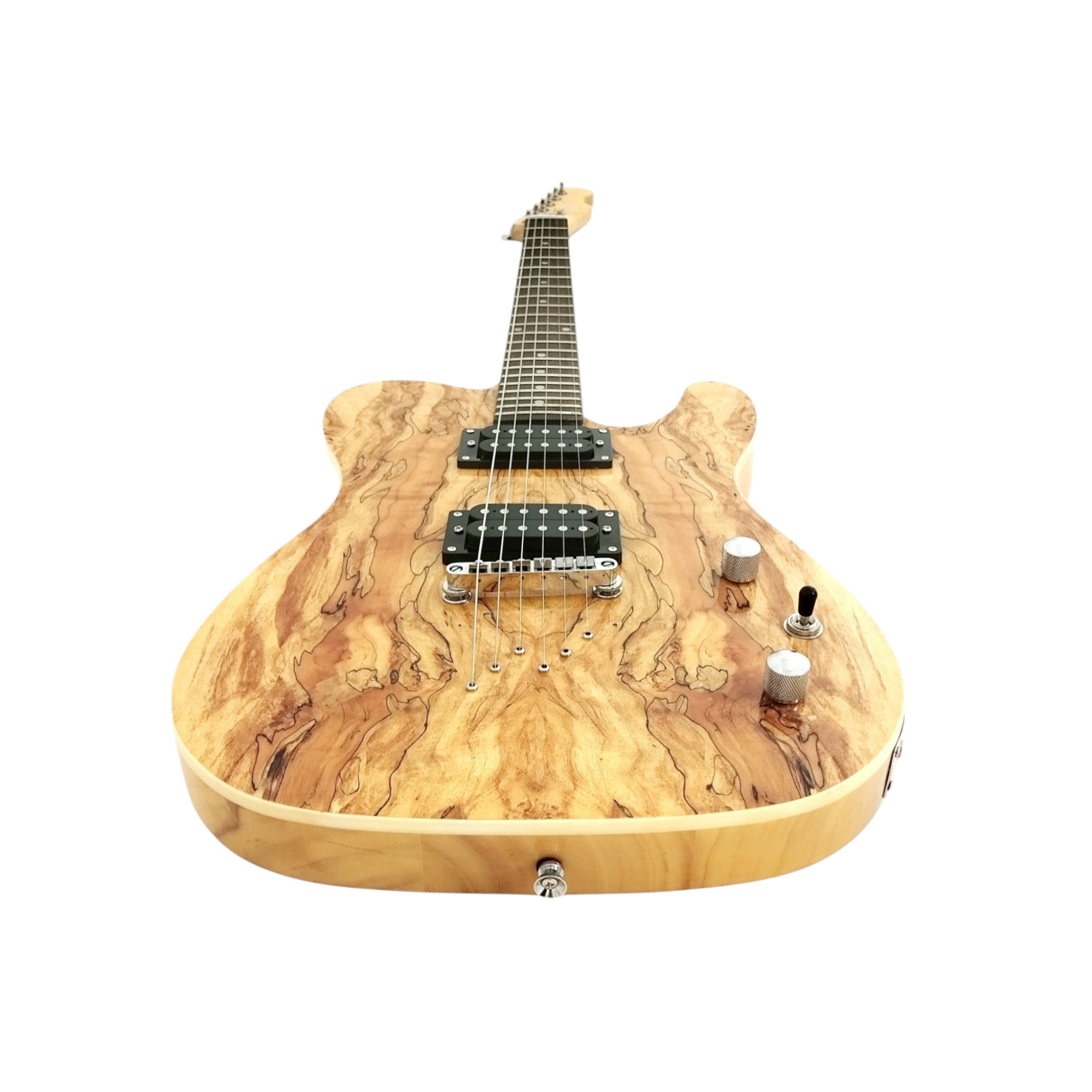 Haze HSTL192 Spalted Maple Electric Guitar with Dual Humbuckers