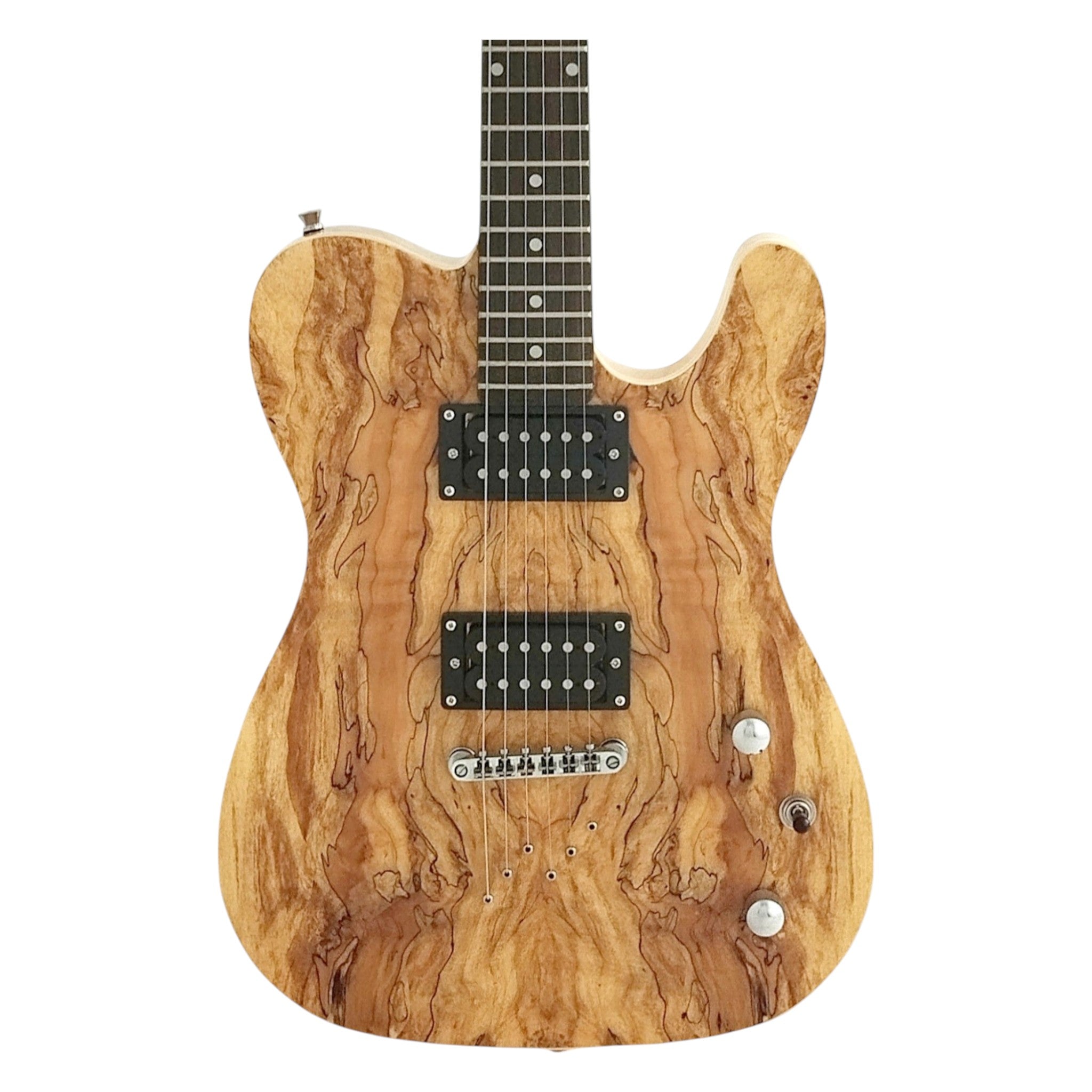 Haze HSTL192 Spalted Maple Electric Guitar with Dual Humbuckers