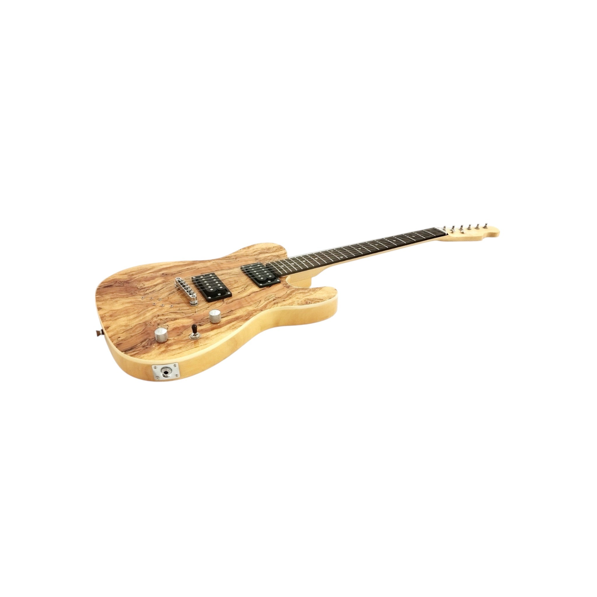 Haze HSTL192 Spalted Maple Electric Guitar with Dual Humbuckers