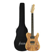 Haze HSTL192 Spalted Maple Electric Guitar with Dual Humbuckers