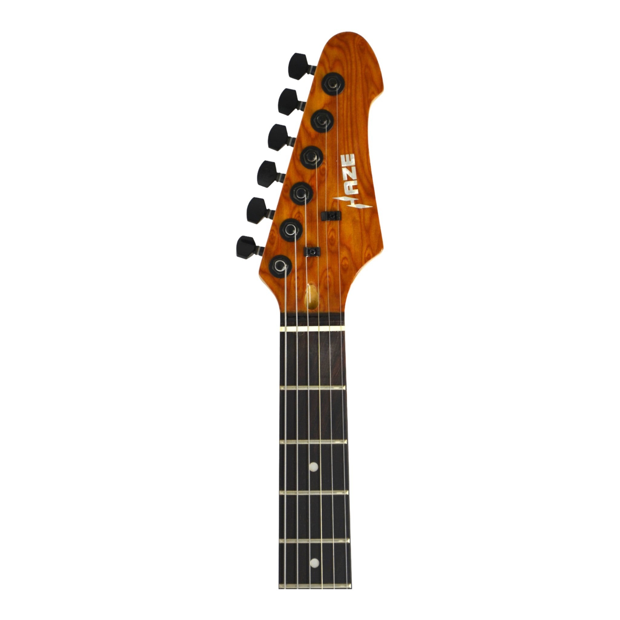 Haze HSTL1930 Orange Swirl Lightweight Electric Guitar with Paulownia Top + 10W Amp. (Optional)