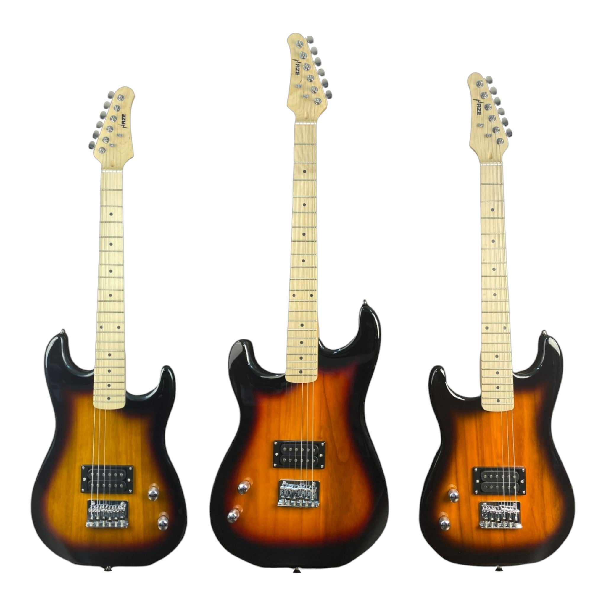 Haze HST01 "Inferno" Sunburst 3/4 Size Student Electric Guitar + 10W Amp (Optional)