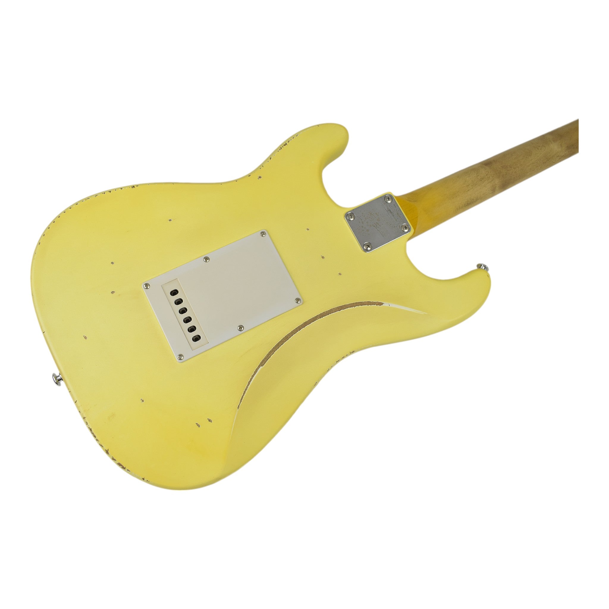 Haze HSVT Iconic Yellow Relic Electric Guitar with Scalloped Fretboard