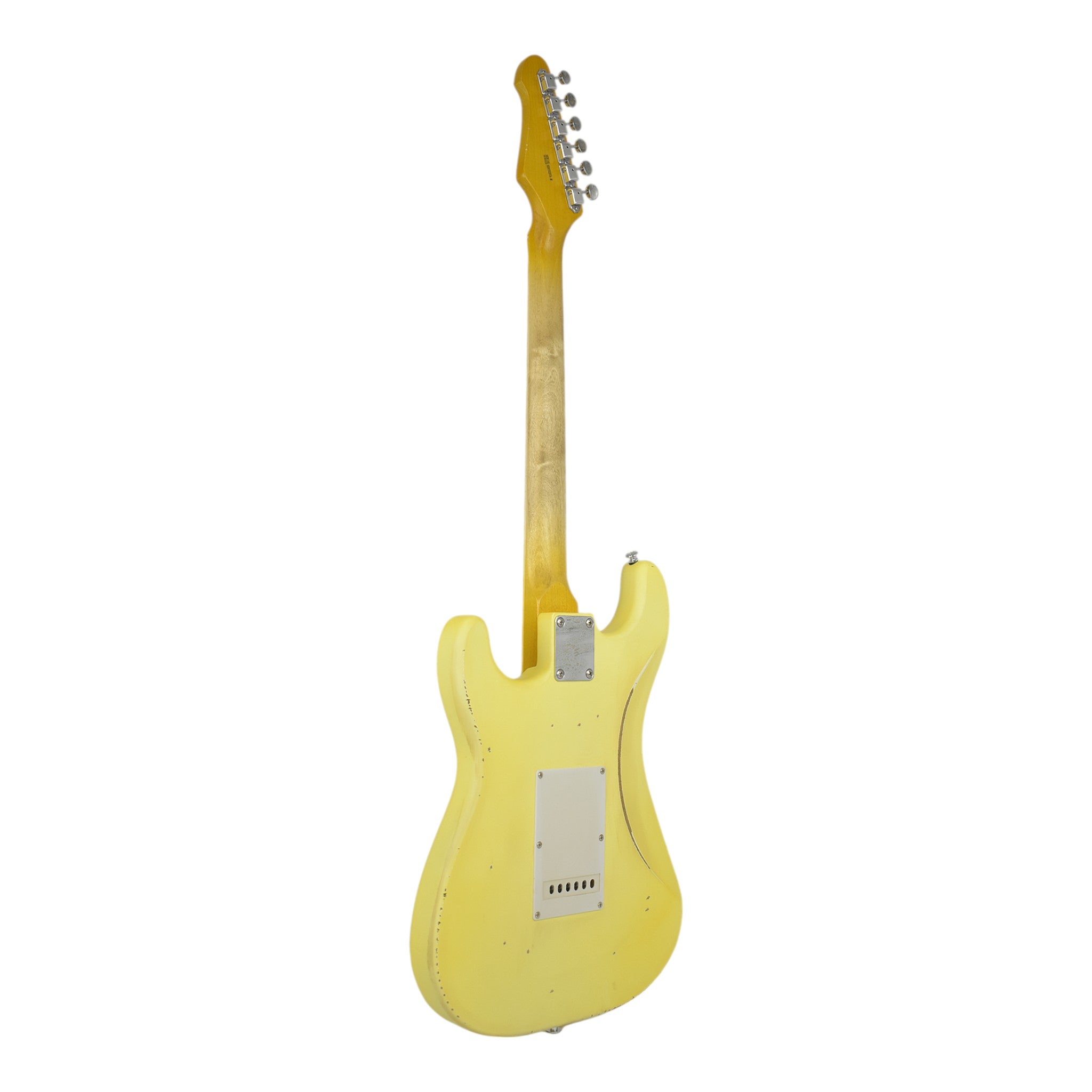 Haze HSVT Iconic Yellow Relic Electric Guitar with Scalloped Fretboard
