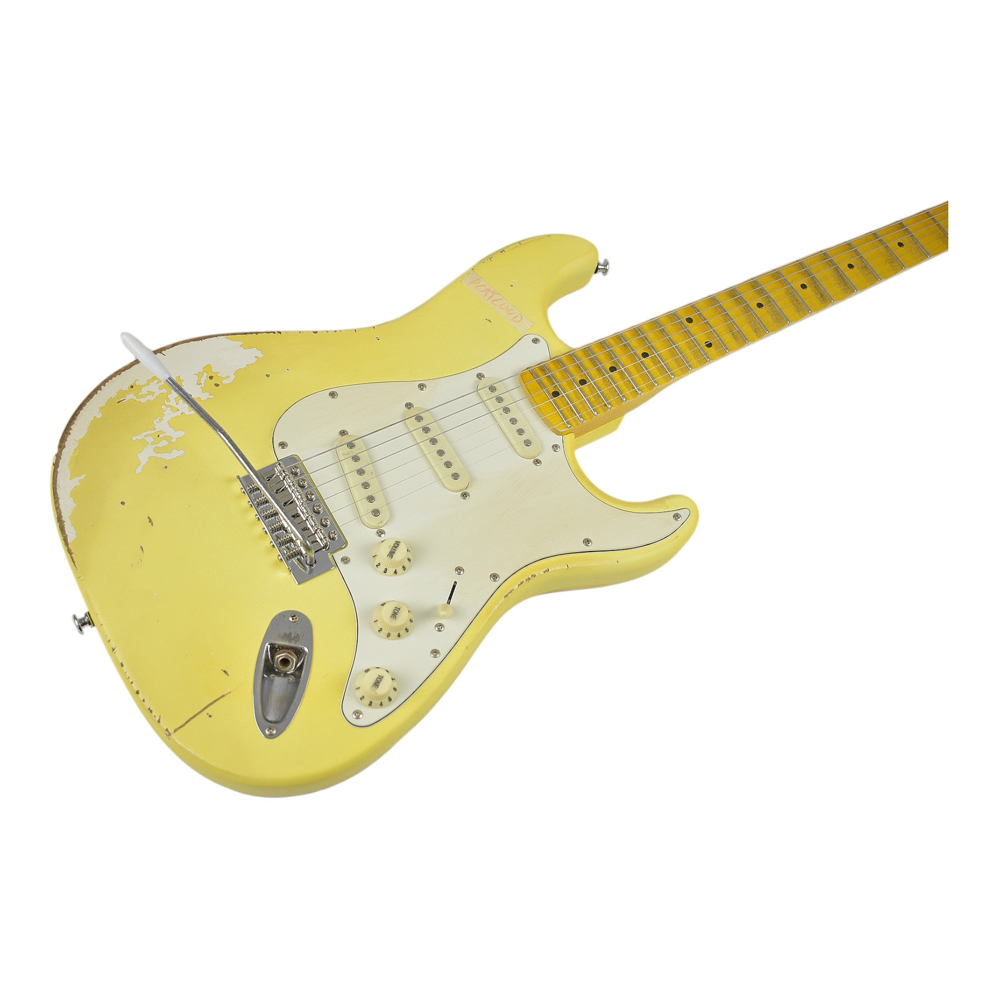 Haze HSVT Iconic Yellow Relic Electric Guitar with Scalloped Fretboard