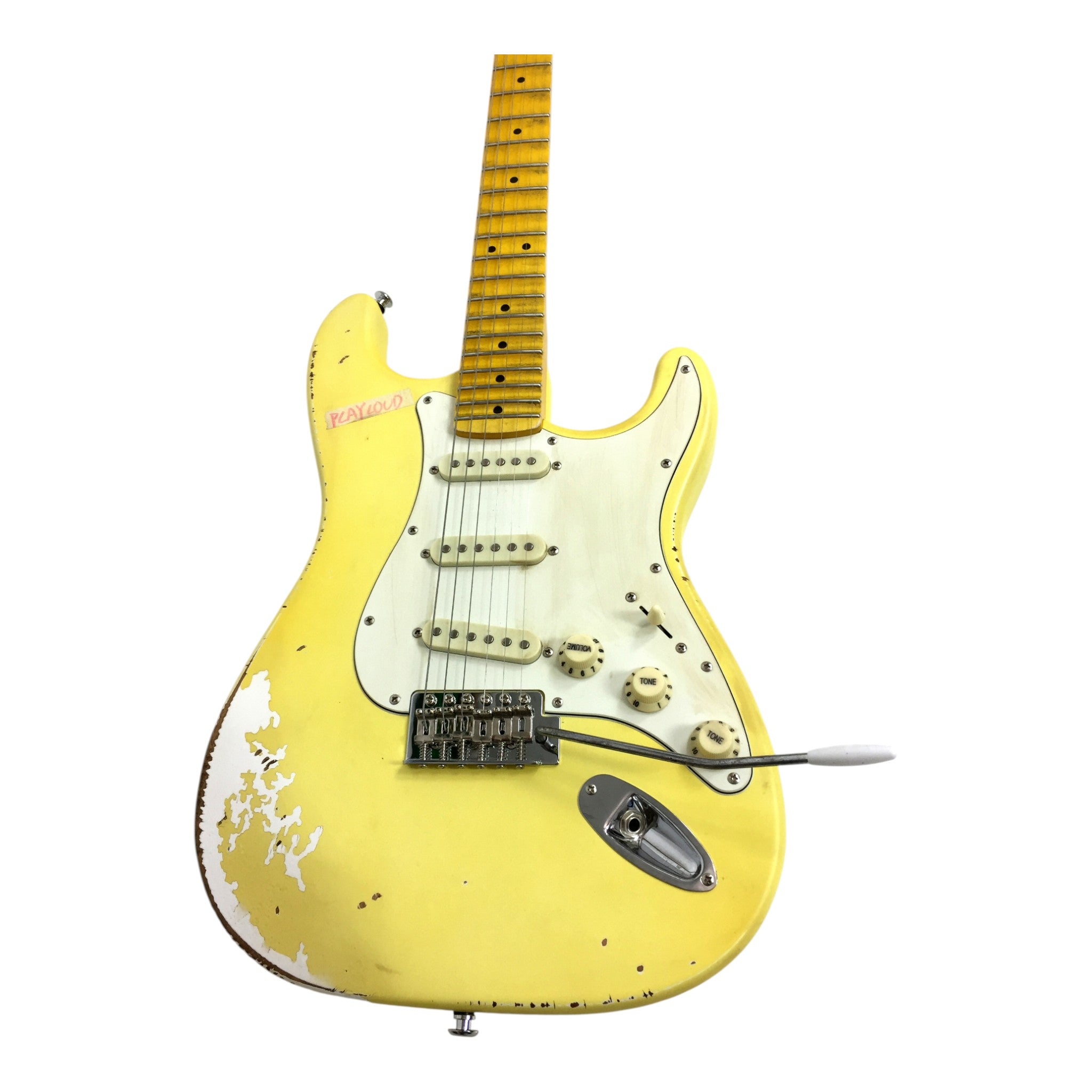 Haze HSVT Iconic Yellow Relic Electric Guitar with Scalloped Fretboard