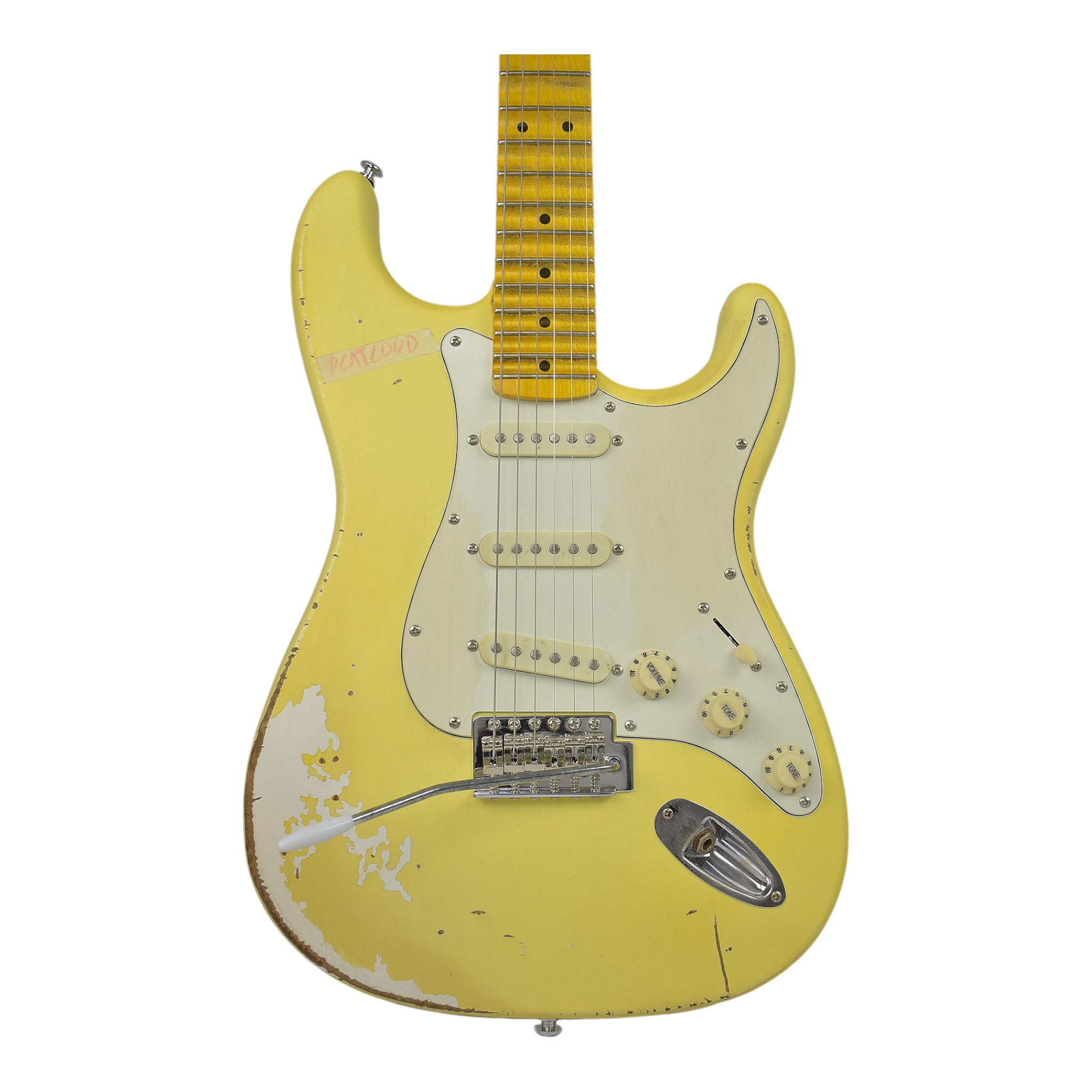 Haze HSVT Iconic Yellow Relic Electric Guitar with Scalloped Fretboard