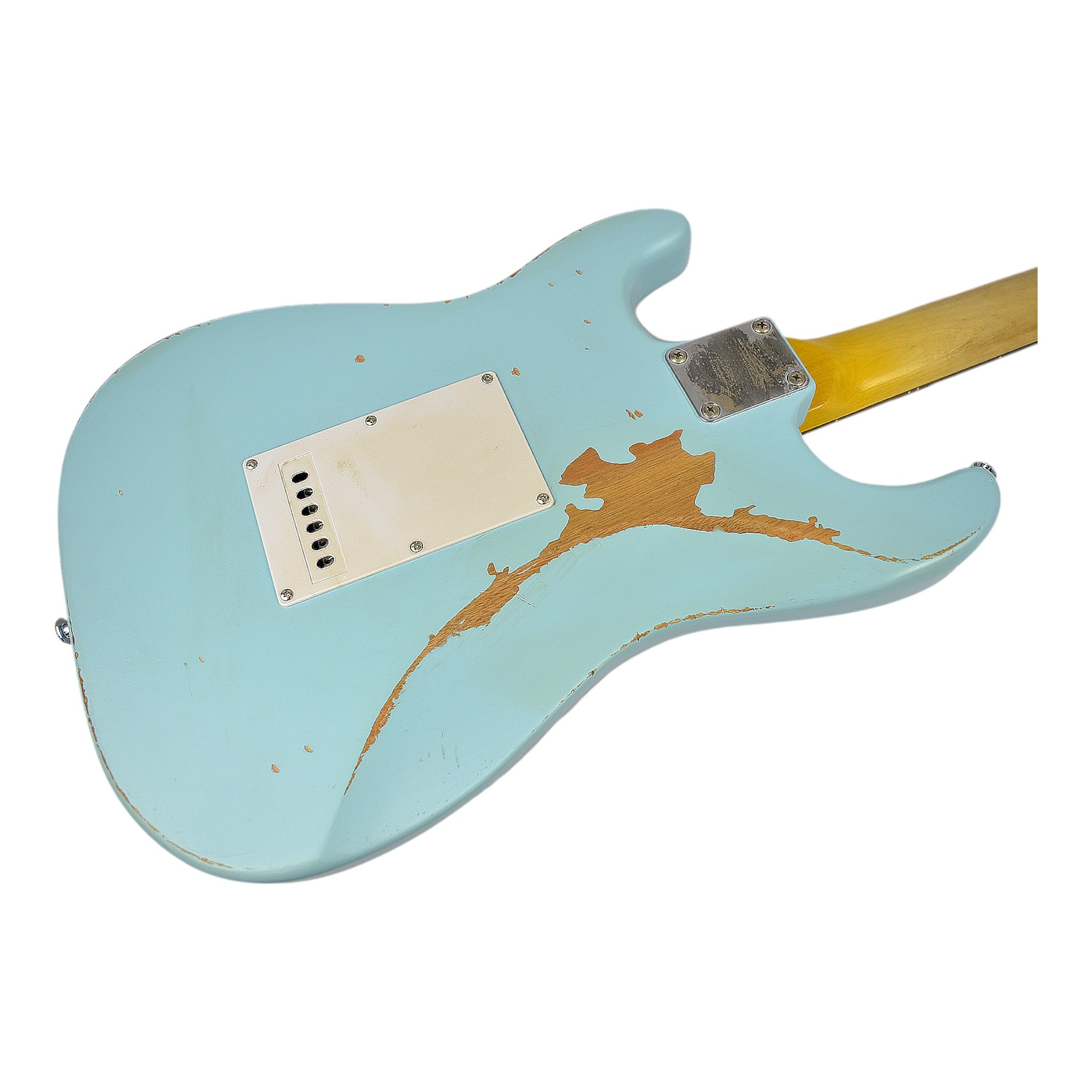 Haze HSVT Retro Blue Relic Electric Guitar with Whammy Bar