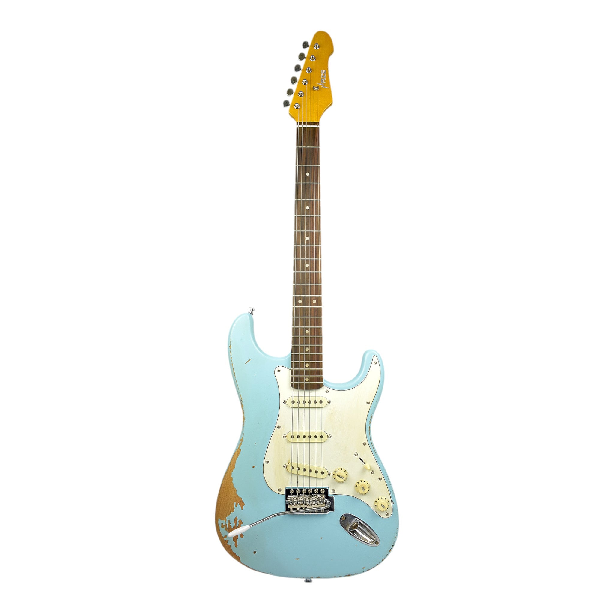 Haze HSVT Retro Blue Relic Electric Guitar with Whammy Bar