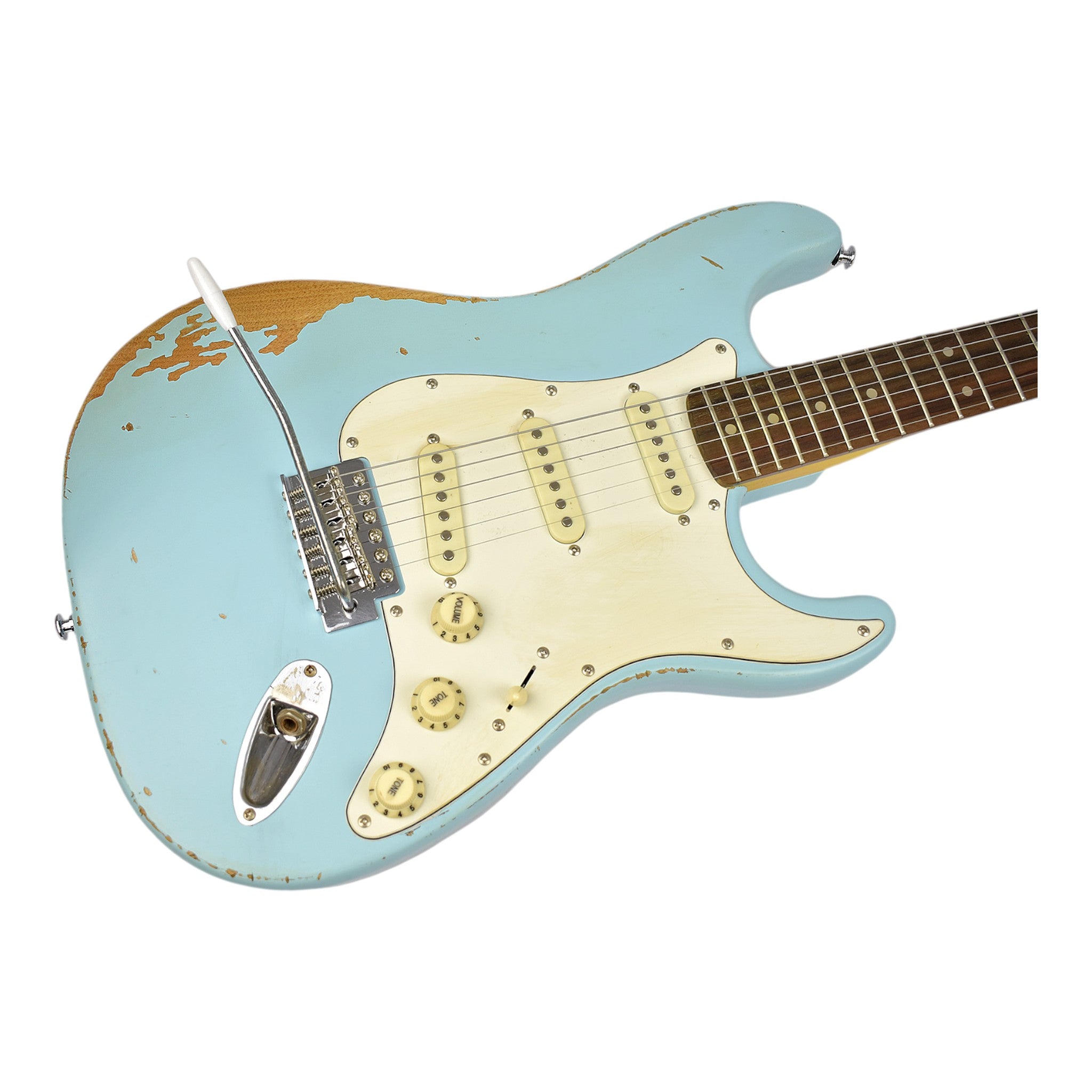 Haze HSVT Retro Blue Relic Electric Guitar with Whammy Bar