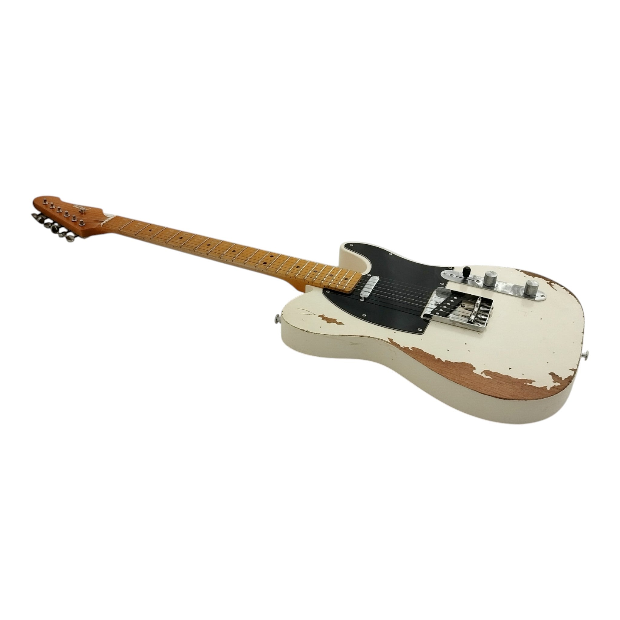 Haze HSVT White Relic Electric Guitar with Single Coils