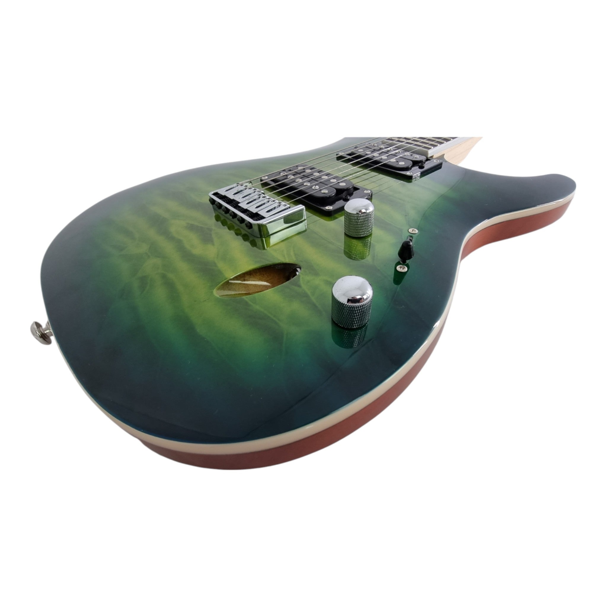 Haze PRESTIGE Quilted Green Electric Guitar with Dual Humbuckers